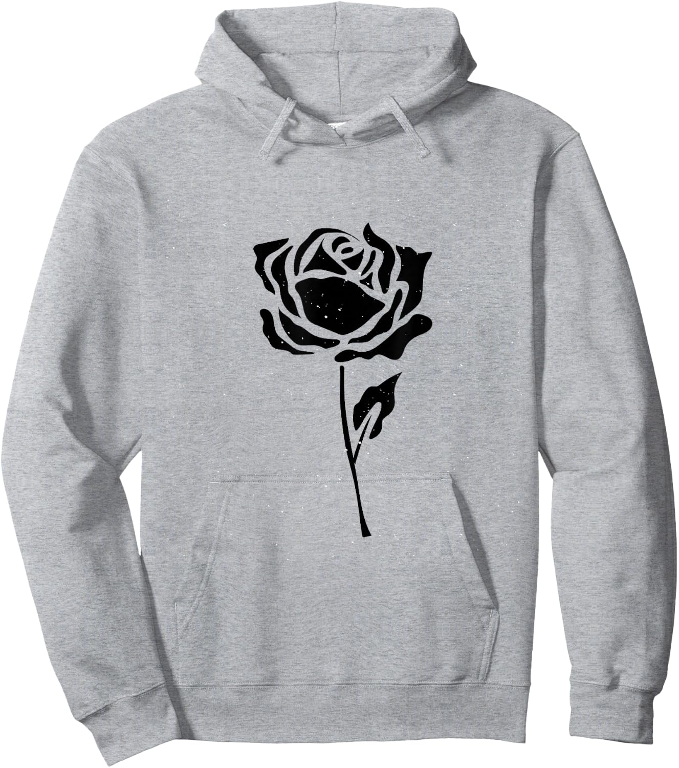 Vintage Black Flower Rose Design White Hoodie - Hoodie | Ash