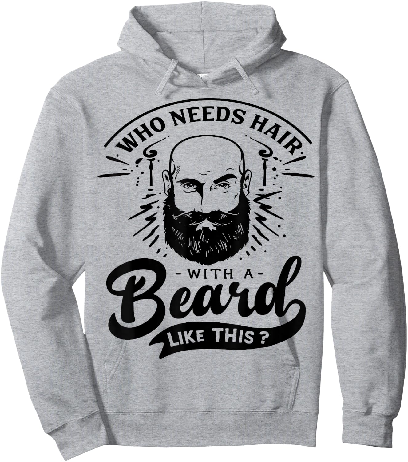 Who needs Hair with a Beard like this Viking Bearded Men Hoodie - Hoodie | Ash