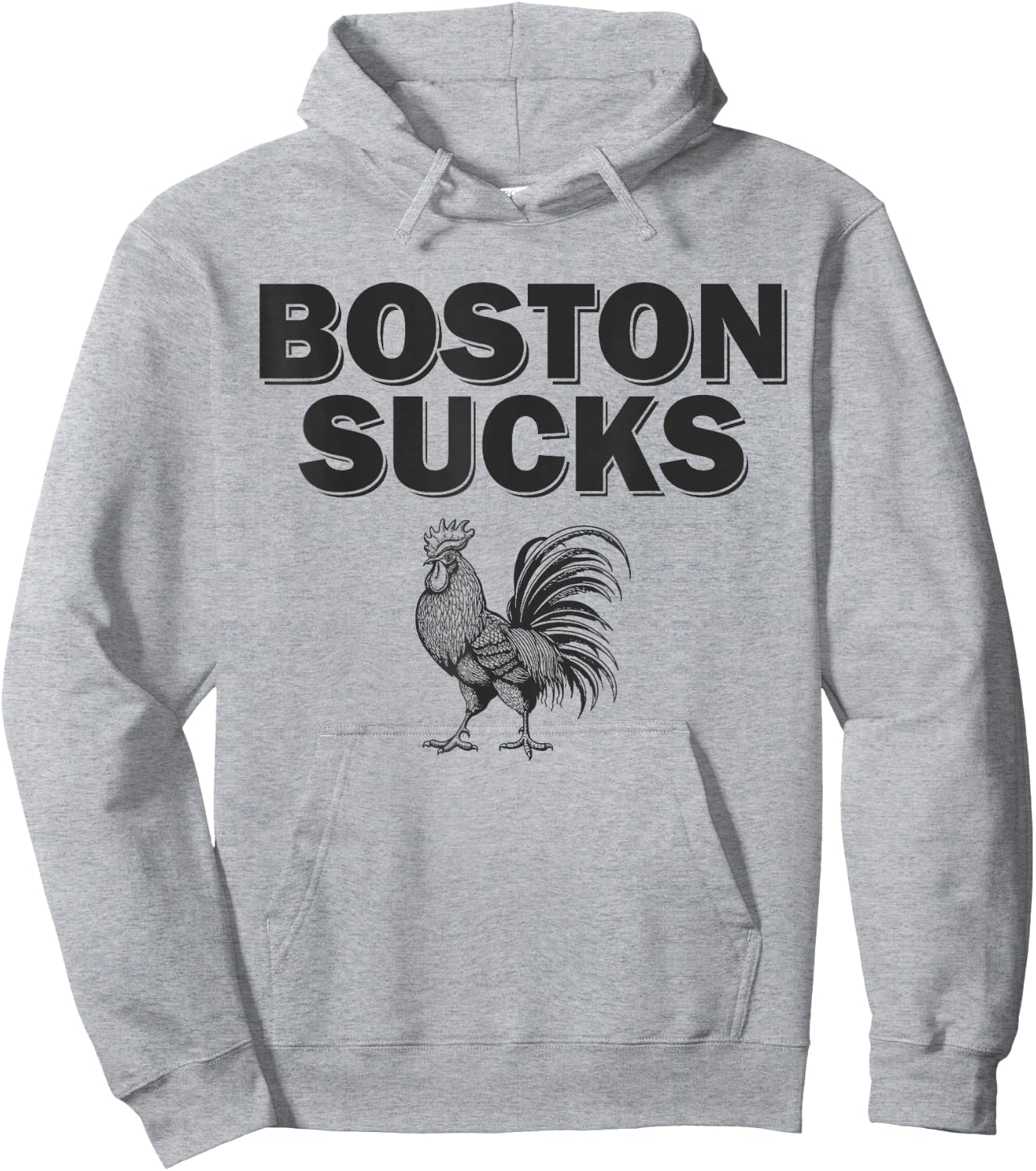 Boston Sucks Chicken Rooster Hoodie - Hoodie | Ash