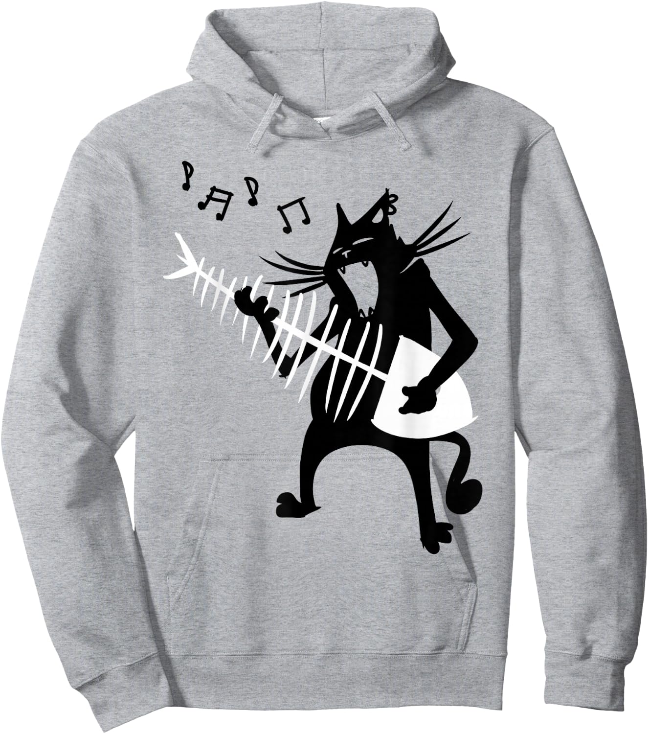 Cat Playing Guitar Music Lover Rock Roll Christmas Gift Hoodie - Hoodie | Ash