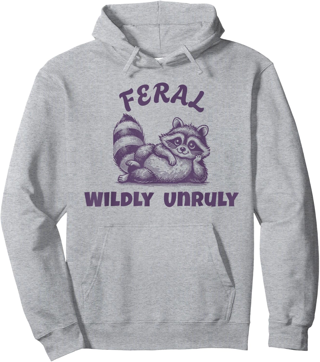 Live It Designs Cute Feral Raccoon - Wildly Wild & Unruly Untamed -Adults Kids Hoodie - Hoodie | Ash