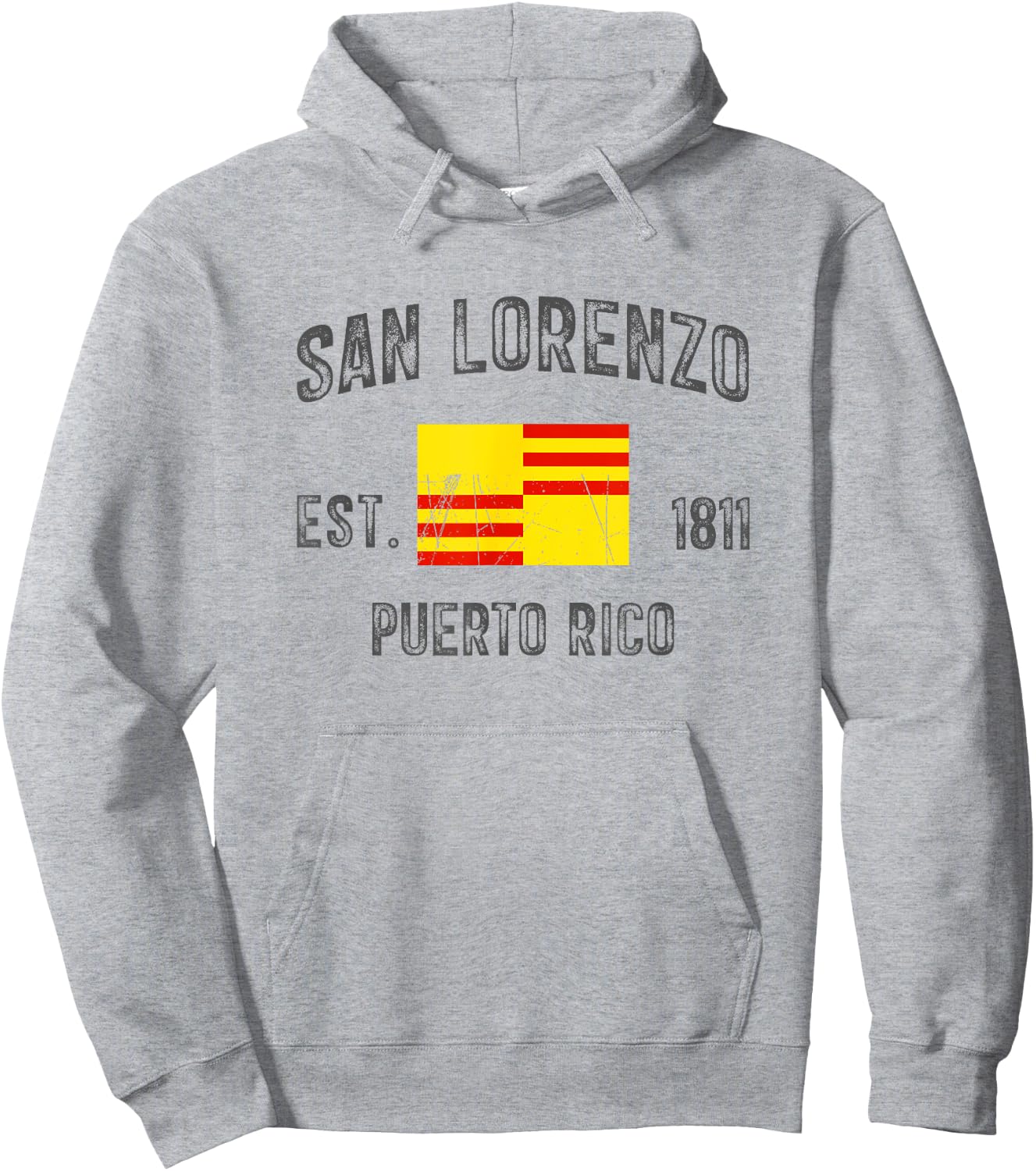 Vintage San Lorenzo EST.1811 Puerto Rico Flag Design Hoodie - Hoodie | Ash