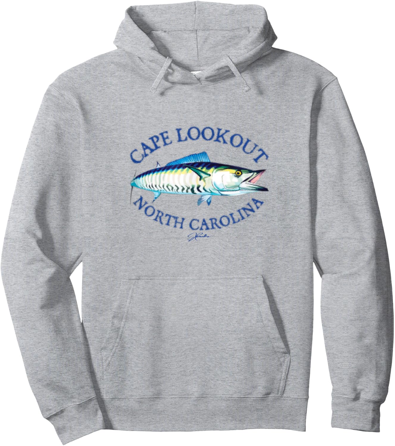 JCombs: Cape Lookout, NC, Wahoo Hoodie - Hoodie | Ash