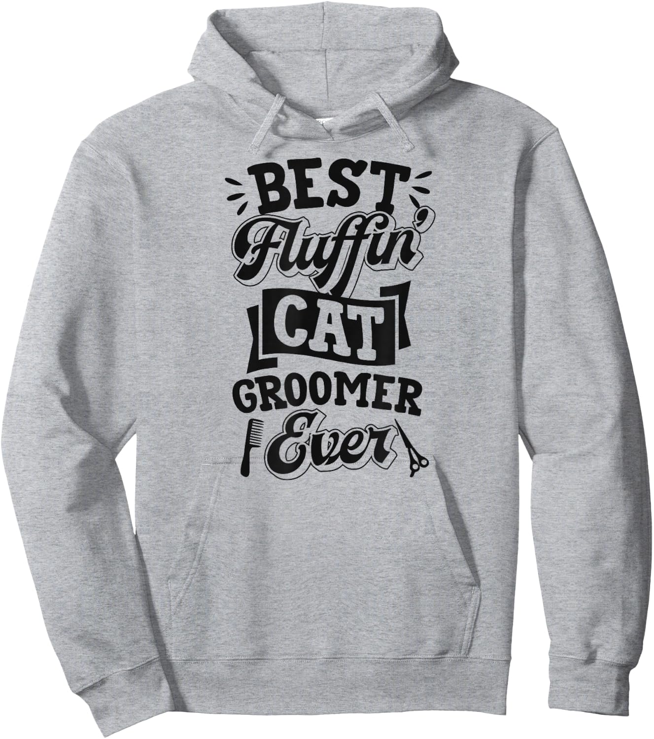 Best Fluffin Cat Groomer Ever Funny Feline Kitten Grooming Hoodie - Hoodie | Ash