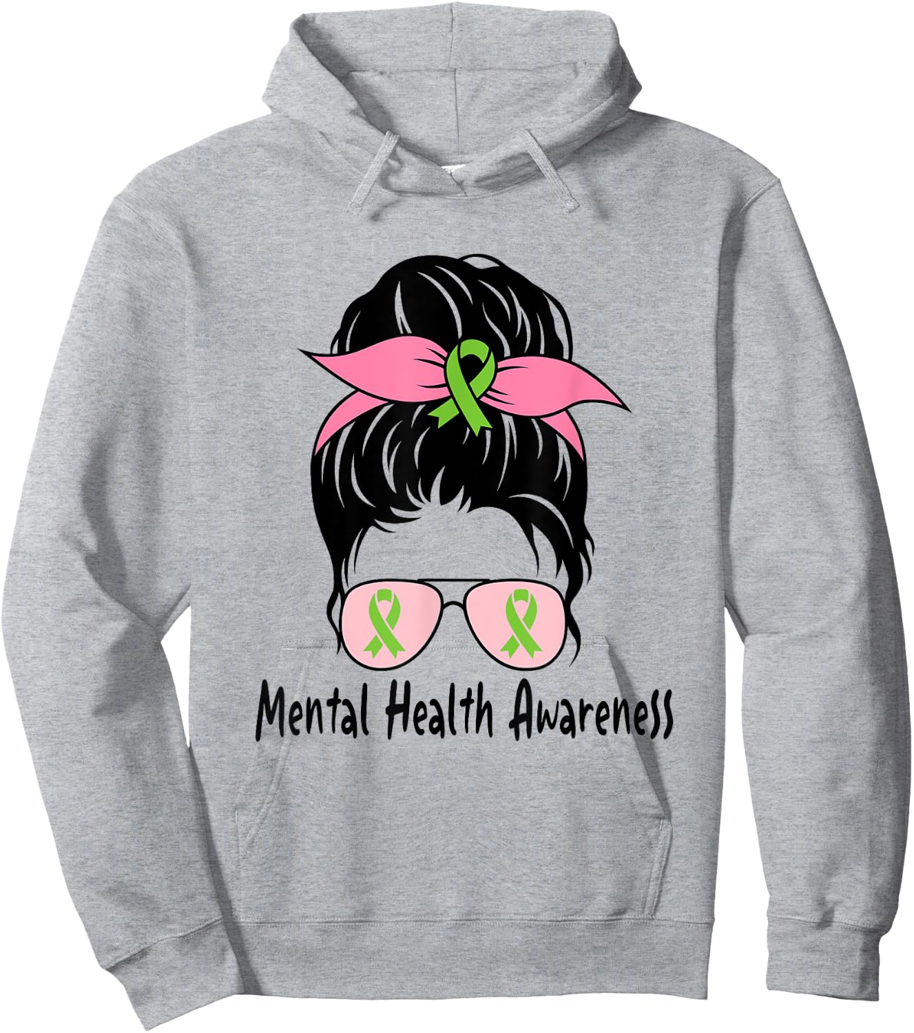 Messy Bun Mental Health Matters Gift Mental Health Awareness Hoodie - Hoodie | Ash