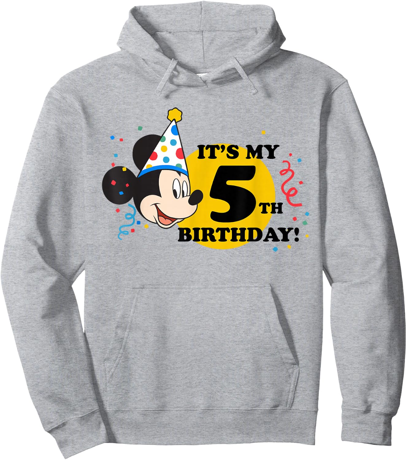 Disney Mickey Mouse 5th Birthday Hoodie - Hoodie | Ash