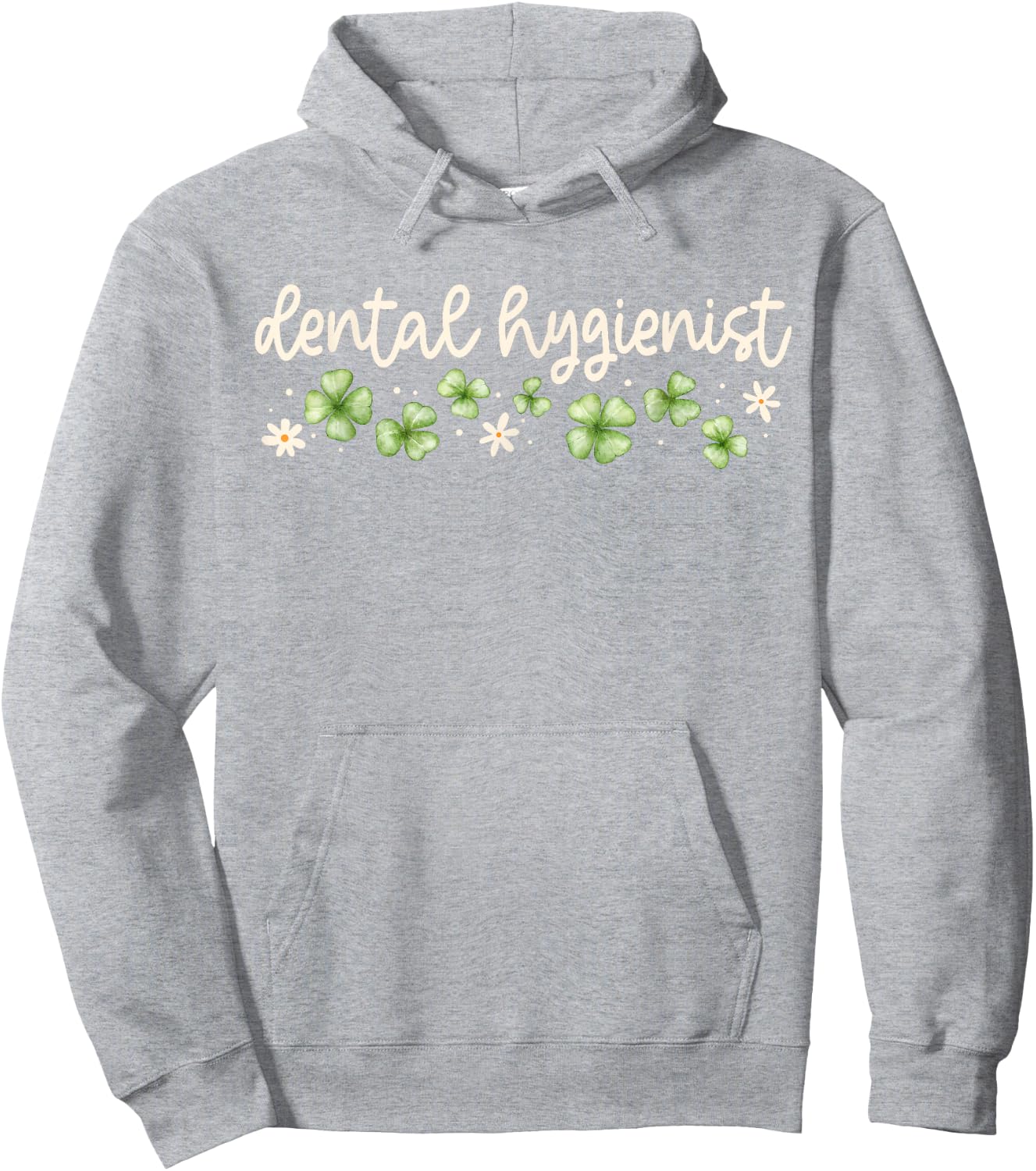 Dental Hygienist St Patricks Day RDH Dentist Lucky Clovers Hoodie - Hoodie | Ash