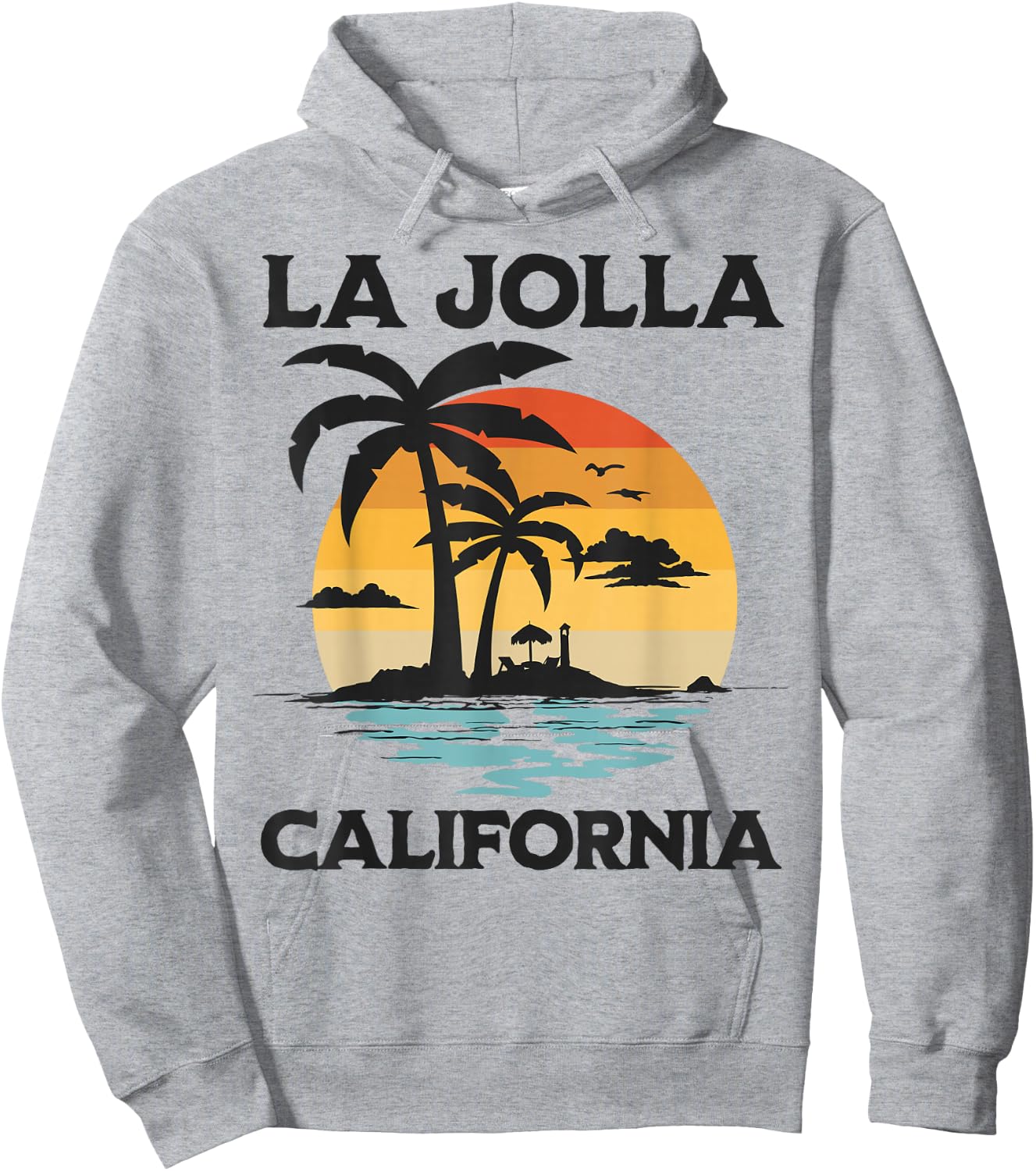 La Jolla California Beach Surf Summer Vacation Vintage Hoodie - Hoodie | Ash