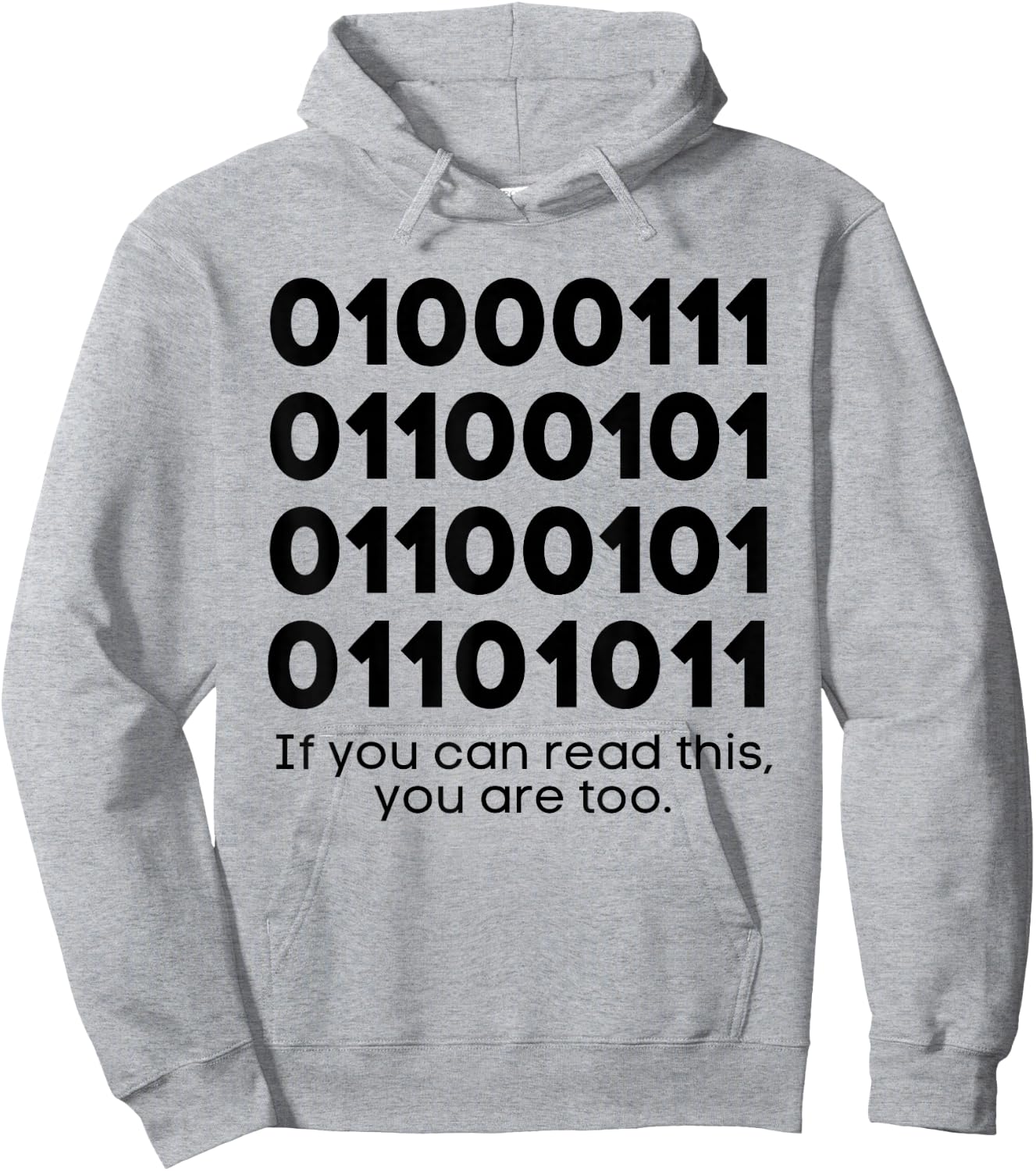 Computer Binary Code Funny Programmer Developer Geek IT Hoodie - Hoodie | Ash