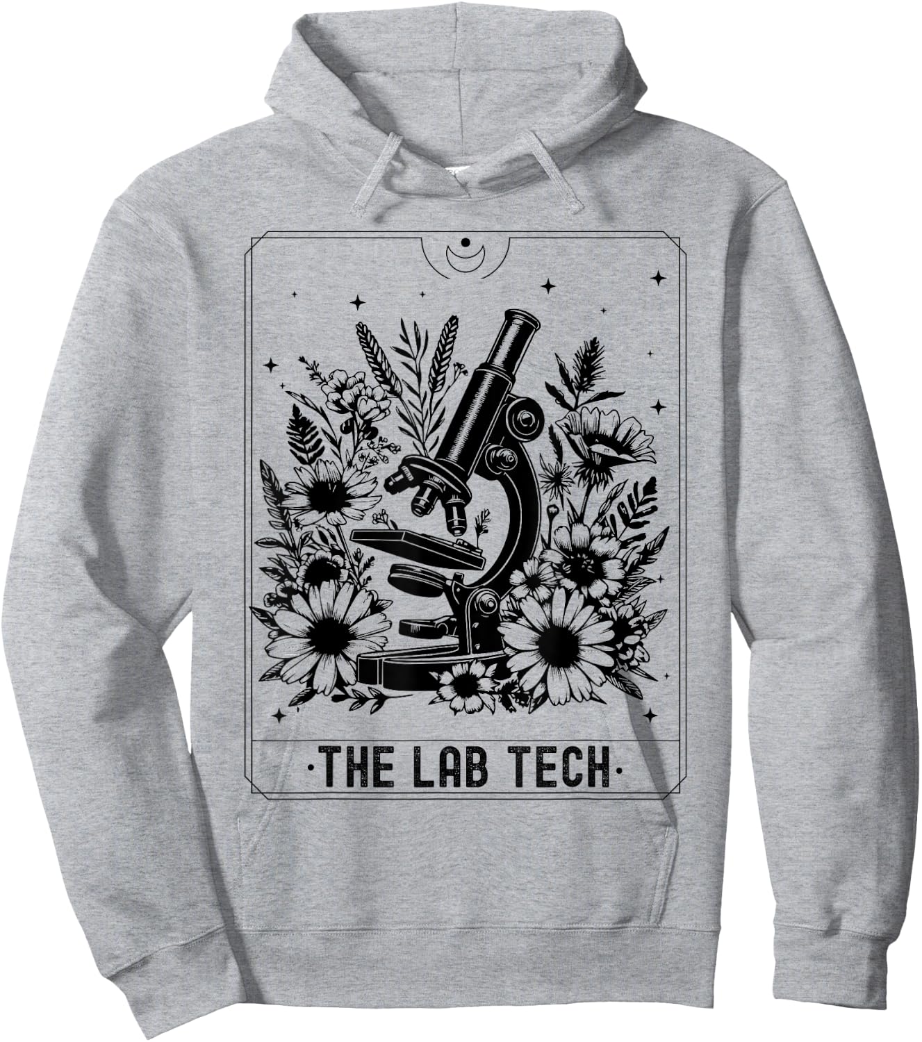 Retro Floral Laboratory Scientist Microscope Tarot Card Lab Hoodie - Hoodie | Ash