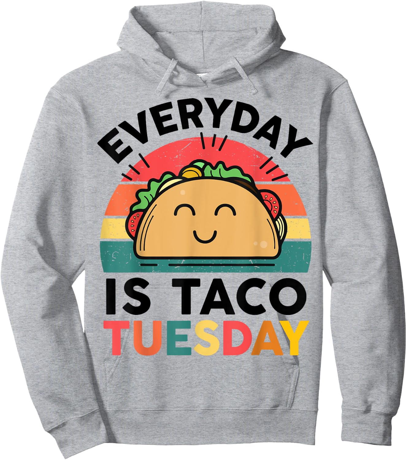 Funny Everyday Is Taco-Tuesday Toddler Boy Kids Cute Retro Hoodie - Hoodie | Ash