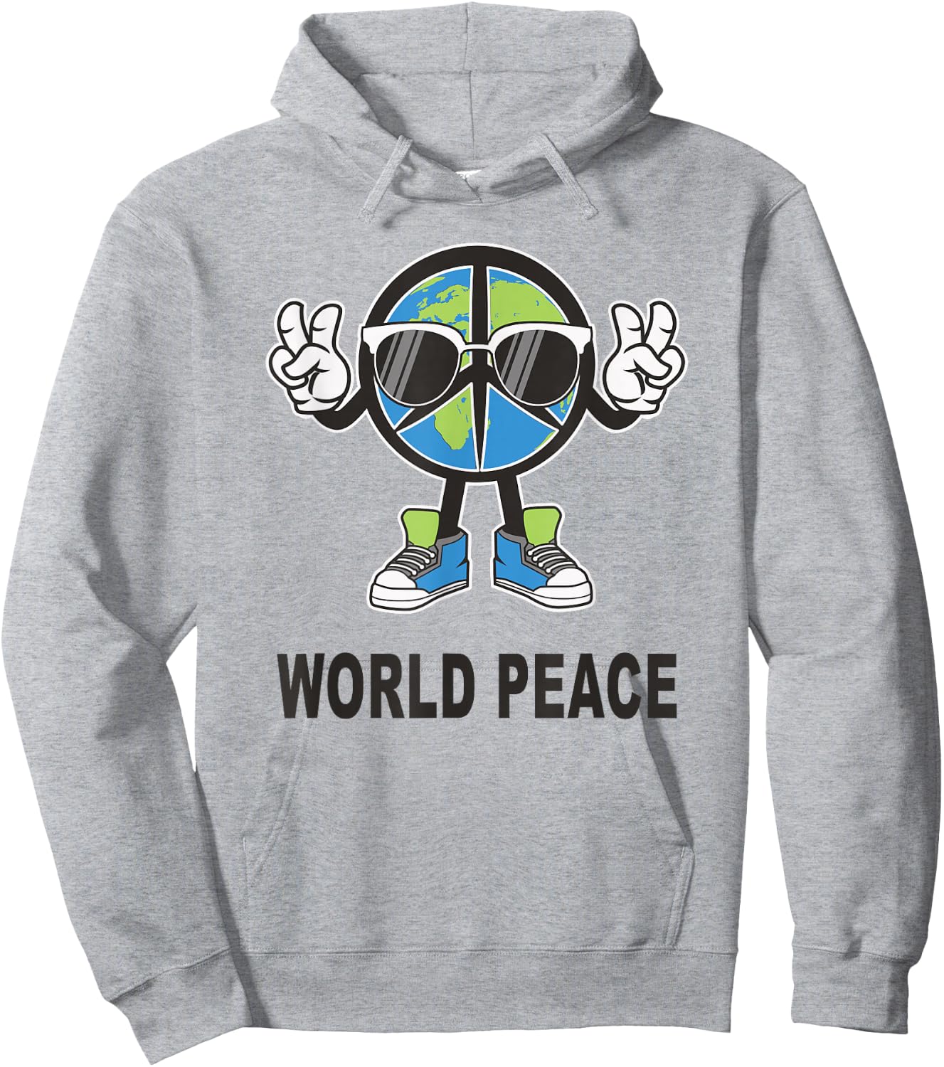 World Peace On Earth Shirt Global Love Peace Sign Funny Hoodie - Hoodie | Ash