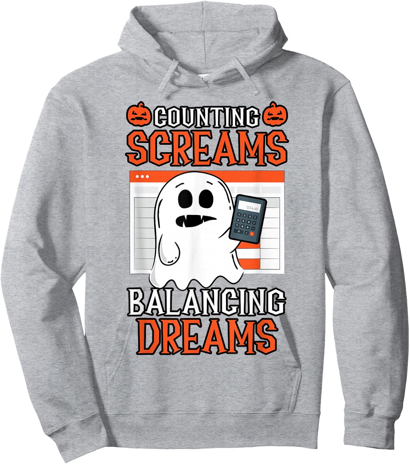 Counting Screams Balancing Dreams Accountant Halloween Hoodie - Hoodie | Ash
