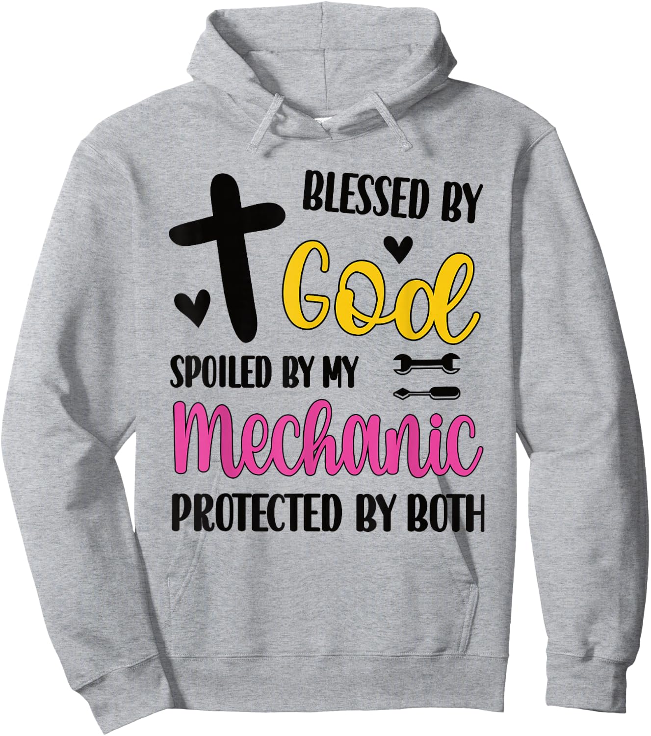 Spoiled By My Mechanic Proud Mechanic Wife Husband Hoodie - Hoodie | Ash
