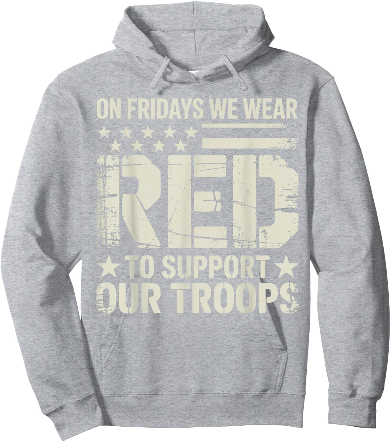 Red Fridays Family Deployed Military Spouse Soldier Support Hoodie - Hoodie | Ash