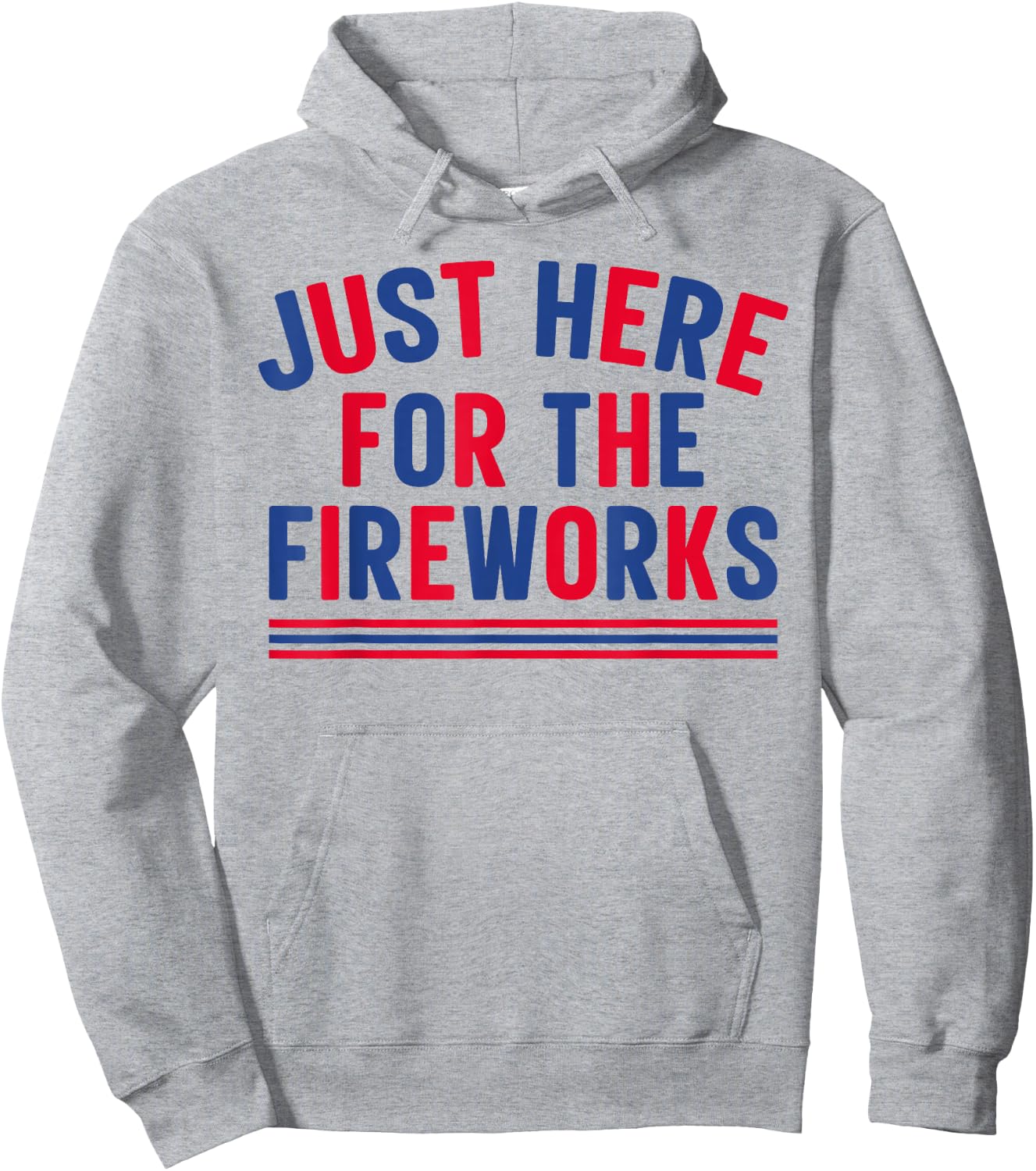 Just Here for The Fireworks Men Funny 4th of July Couple Hoodie - Hoodie | Ash