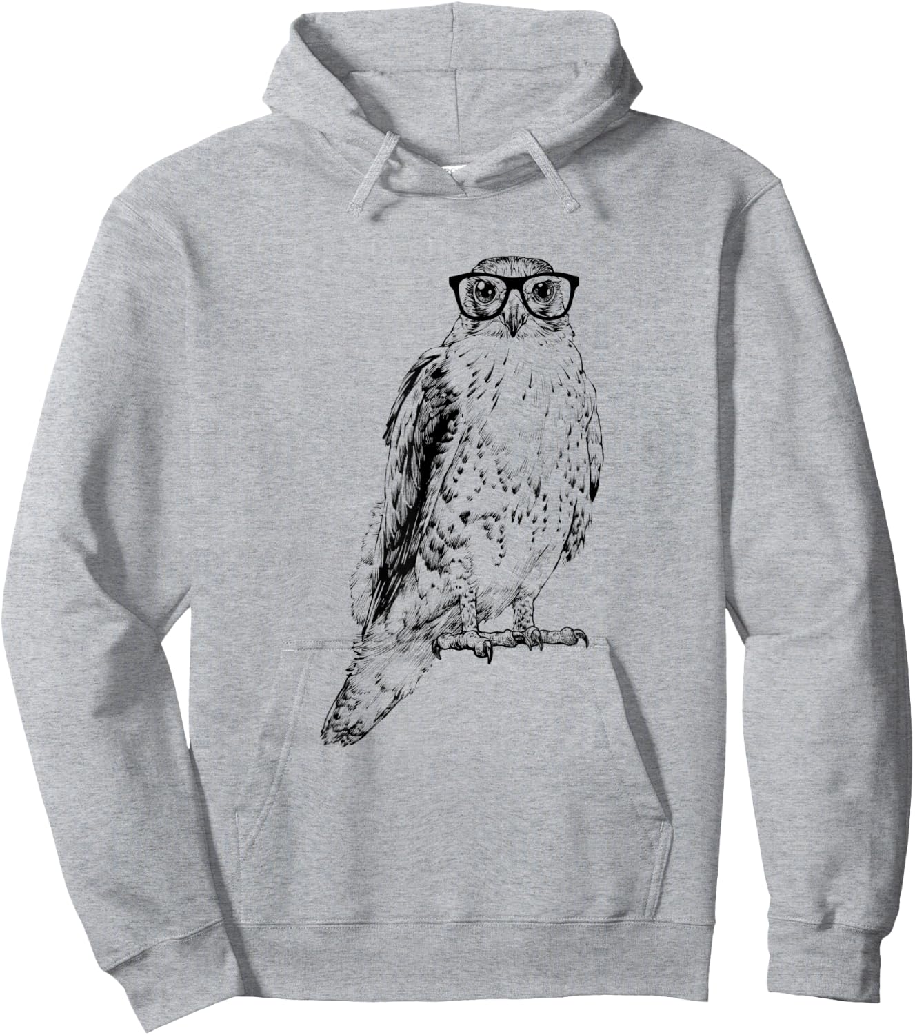 Hipster Hawk in Nerd Glasses Bird Animal Hoodie - Hoodie | Ash