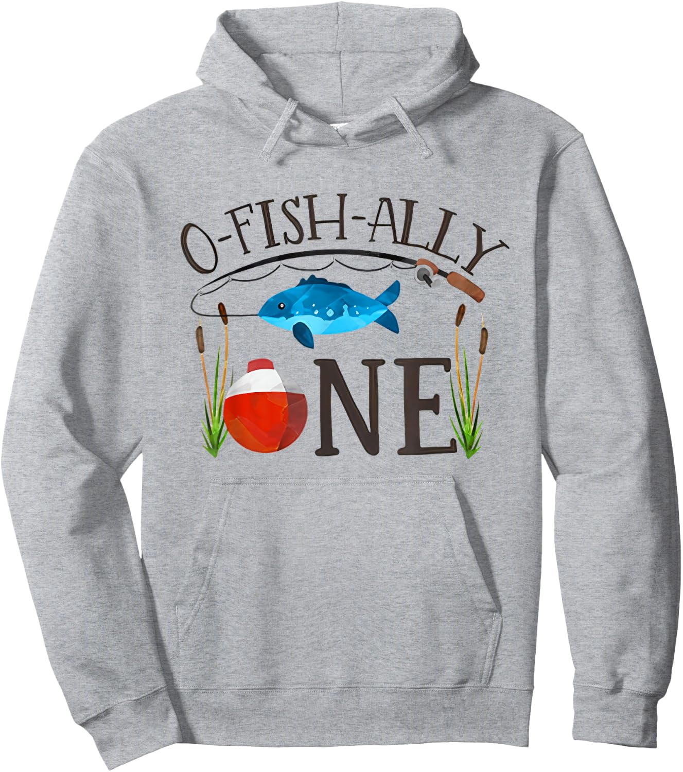 O Fish Ally One 1st Birthday Boy Kids Hoodie - Hoodie | Ash