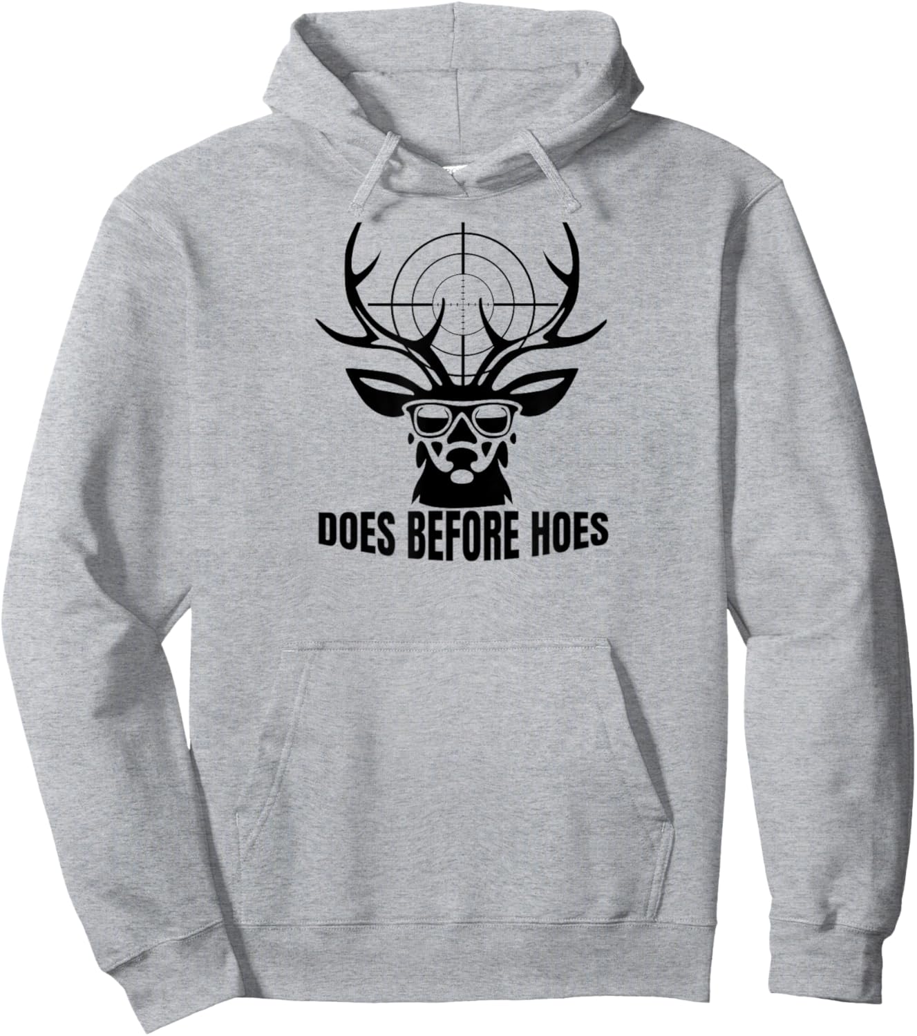 Vintage Funny Does Before Hoes Deer Hoodie - Hoodie | Ash