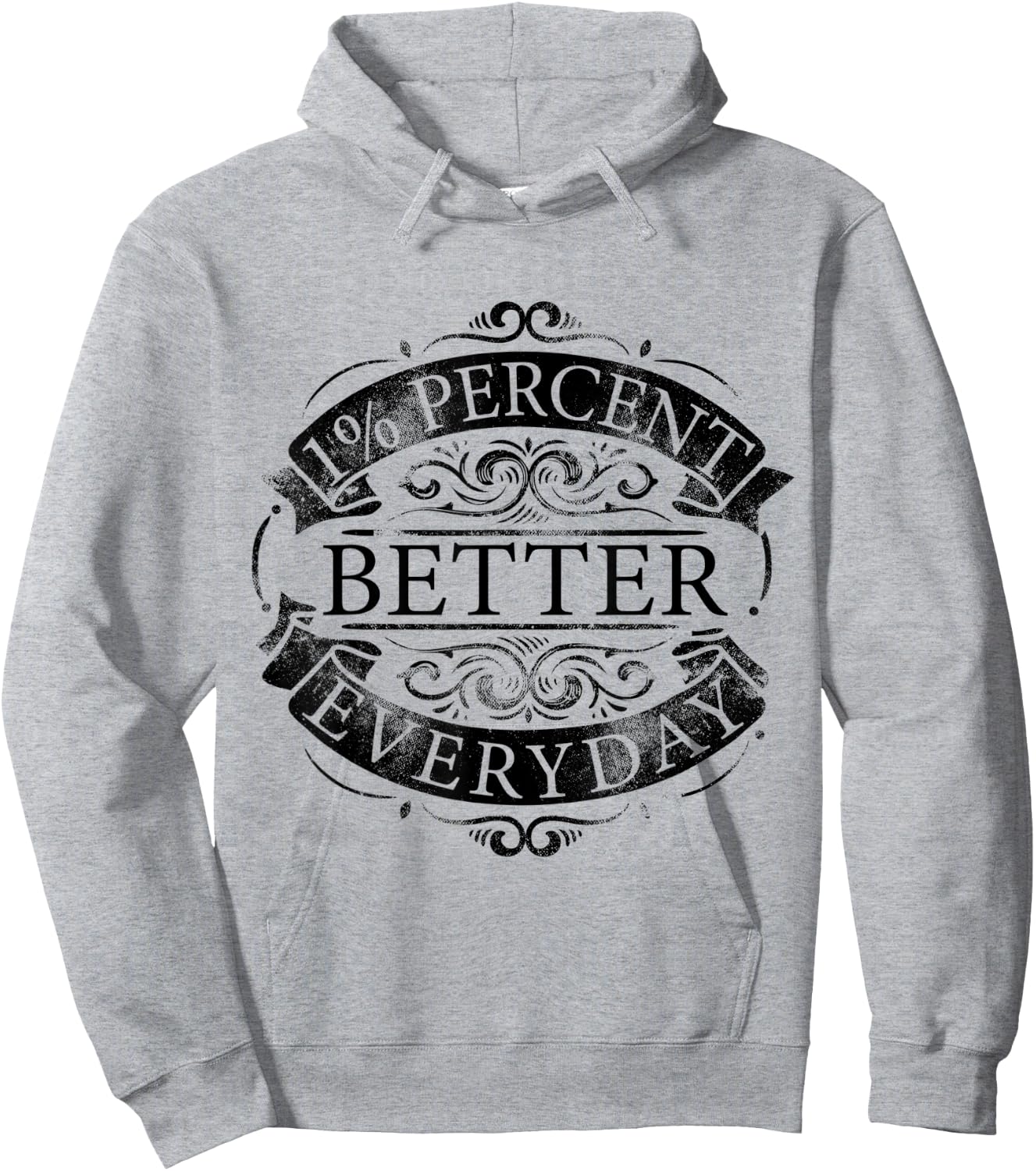 1% percent better everyday Motivation Quote Simple Design Hoodie - Hoodie | Ash