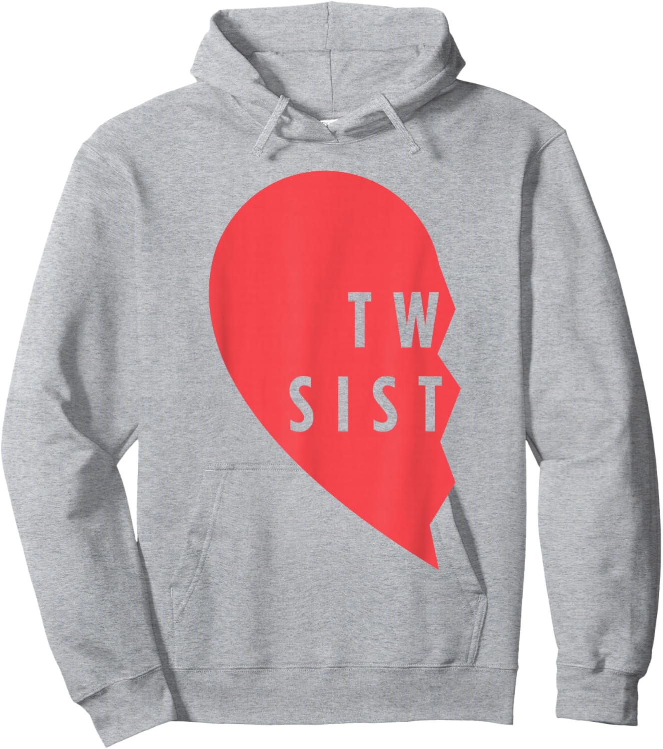 Twins Gift - Twin Sisters Heart Matching Shirt Set - #1 of 2 Hoodie - Hoodie | Ash
