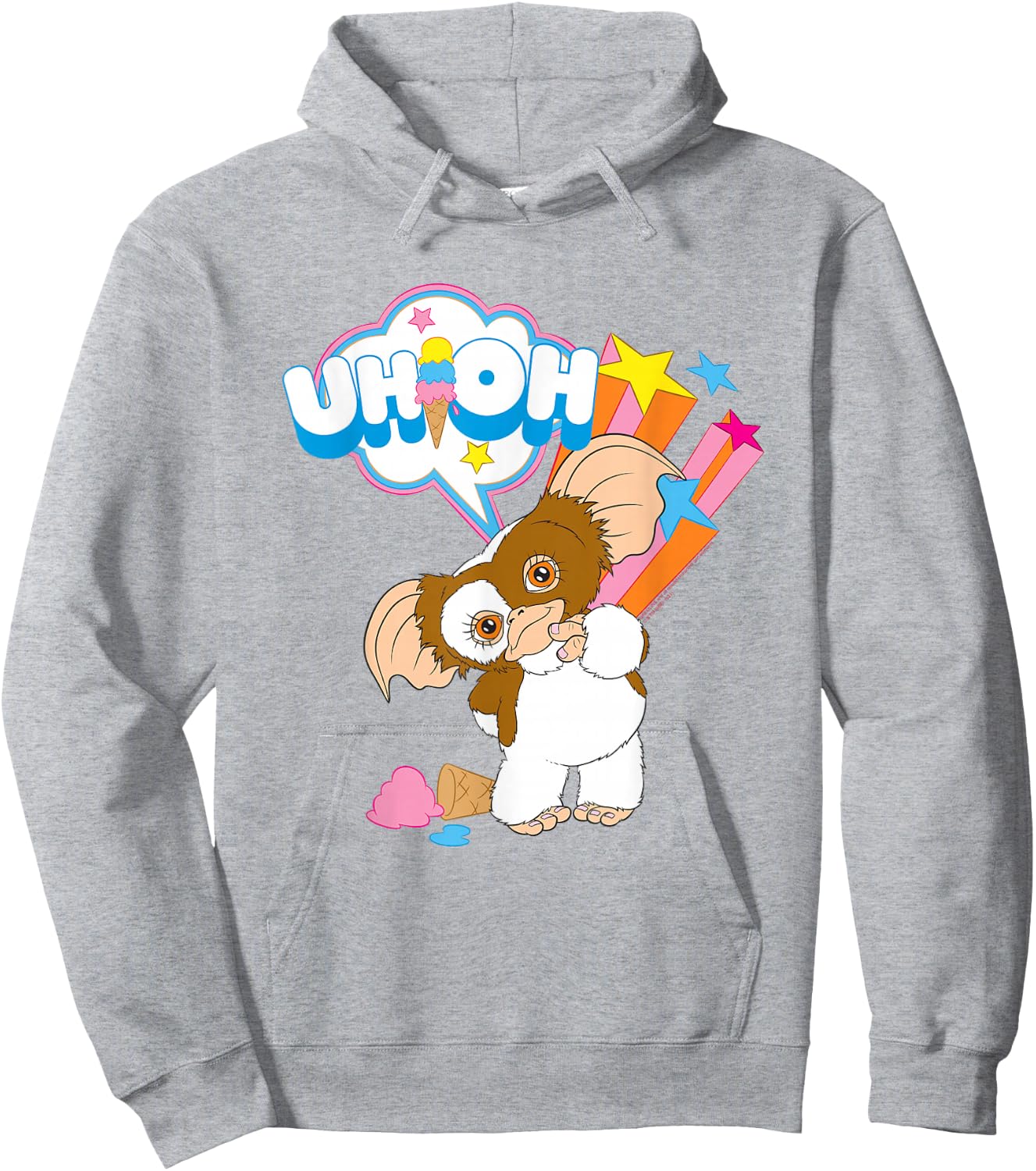 Gremlins Gizmo Uh Oh Hoodie - Hoodie | Ash