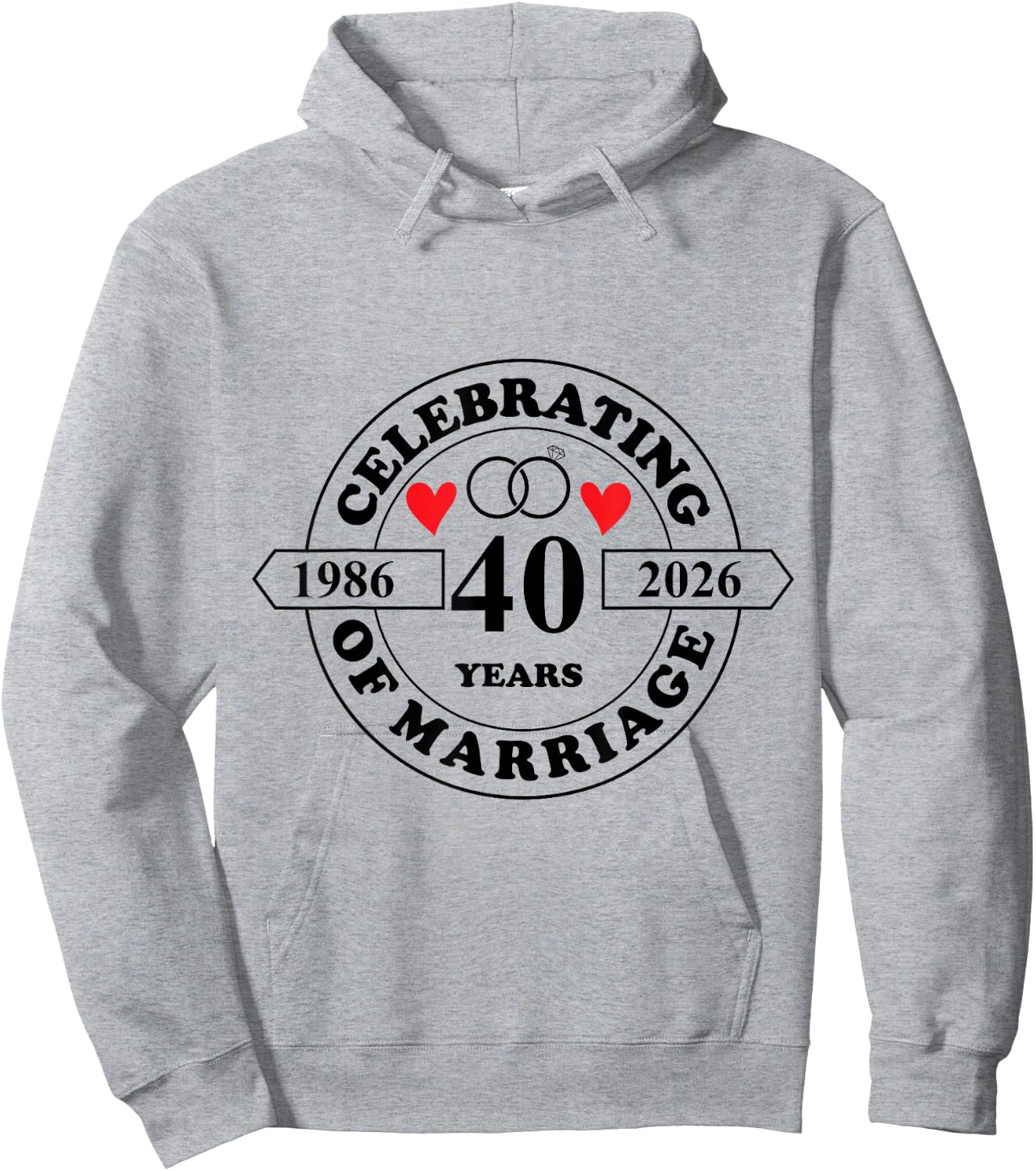 40 Years of Marriage Parents 40th Wedding Anniversary Hoodie - Hoodie | Ash