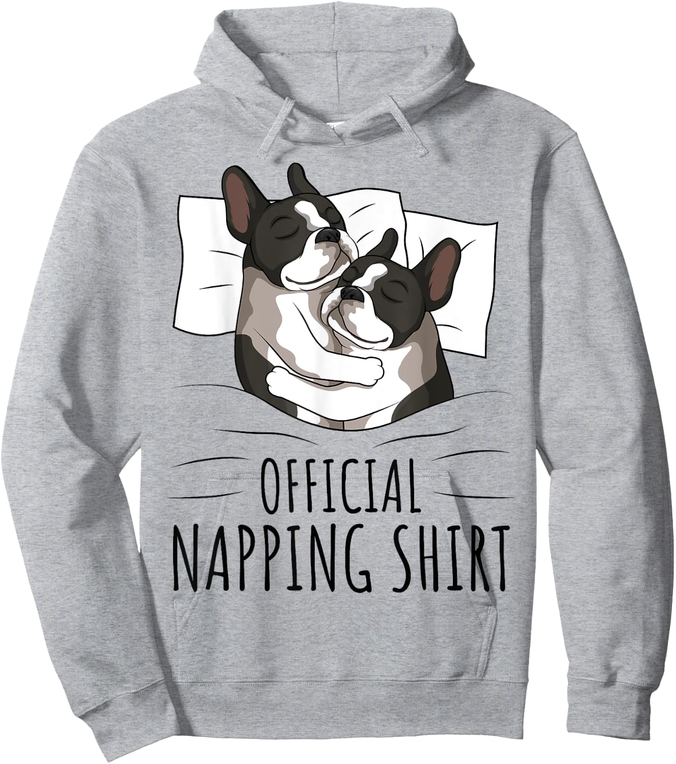 Sleeping Boston Terrier Dog Lover Official Napping Women Kids Hoodie - Hoodie | Ash