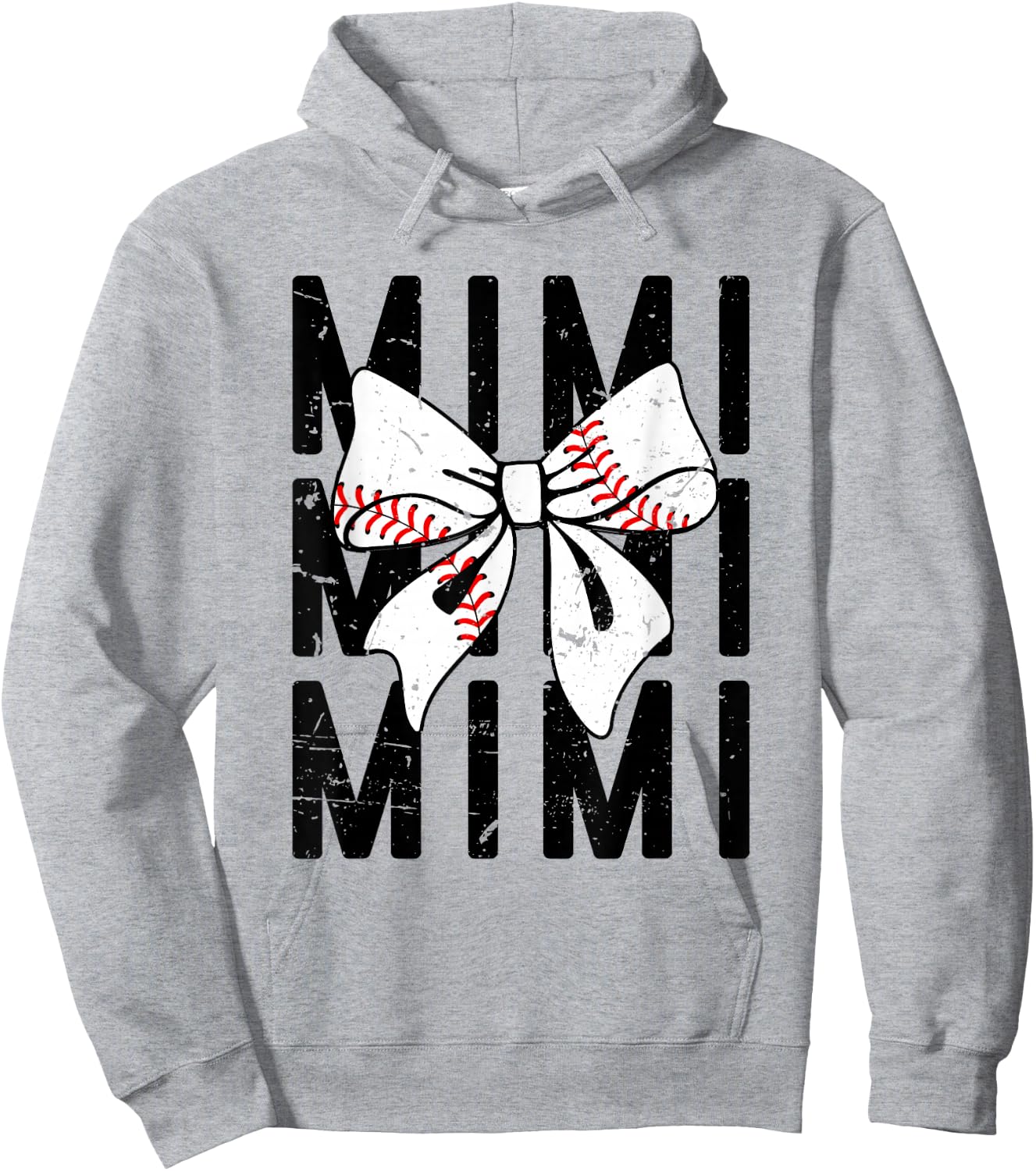 Coquette Baseball Mimi Bow Baseball Grandsons Game Hoodie - Hoodie | Ash