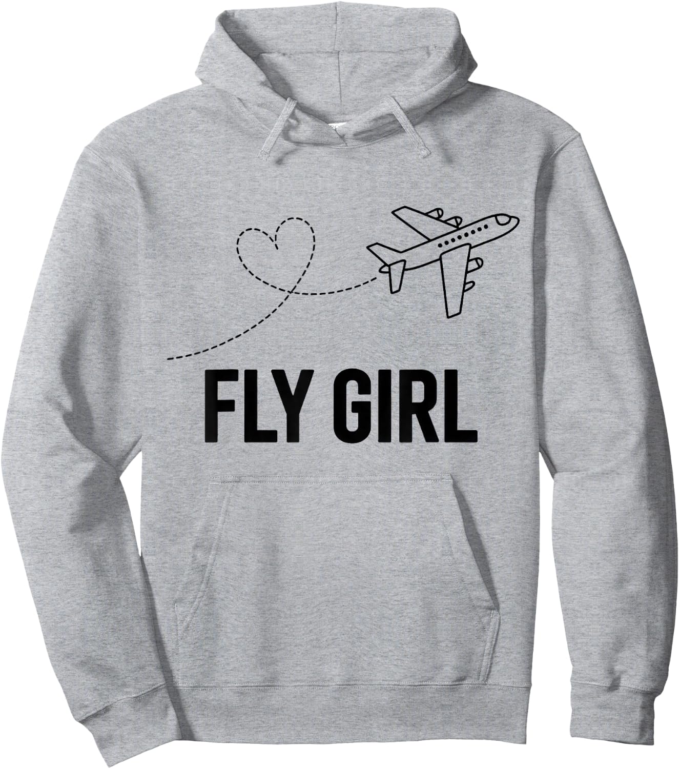 Plane Airplane Flying Aircraft Aviation Fly Girl Hoodie - Hoodie | Ash