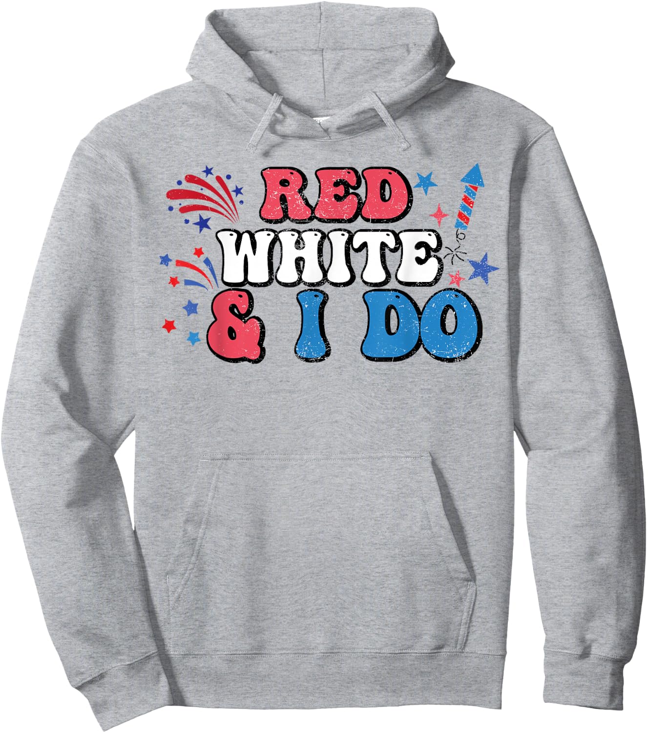 Red White And I Do 4th Of July Bachelorette Patriotic Bridal Women Men Hoodie - Hoodie | Ash