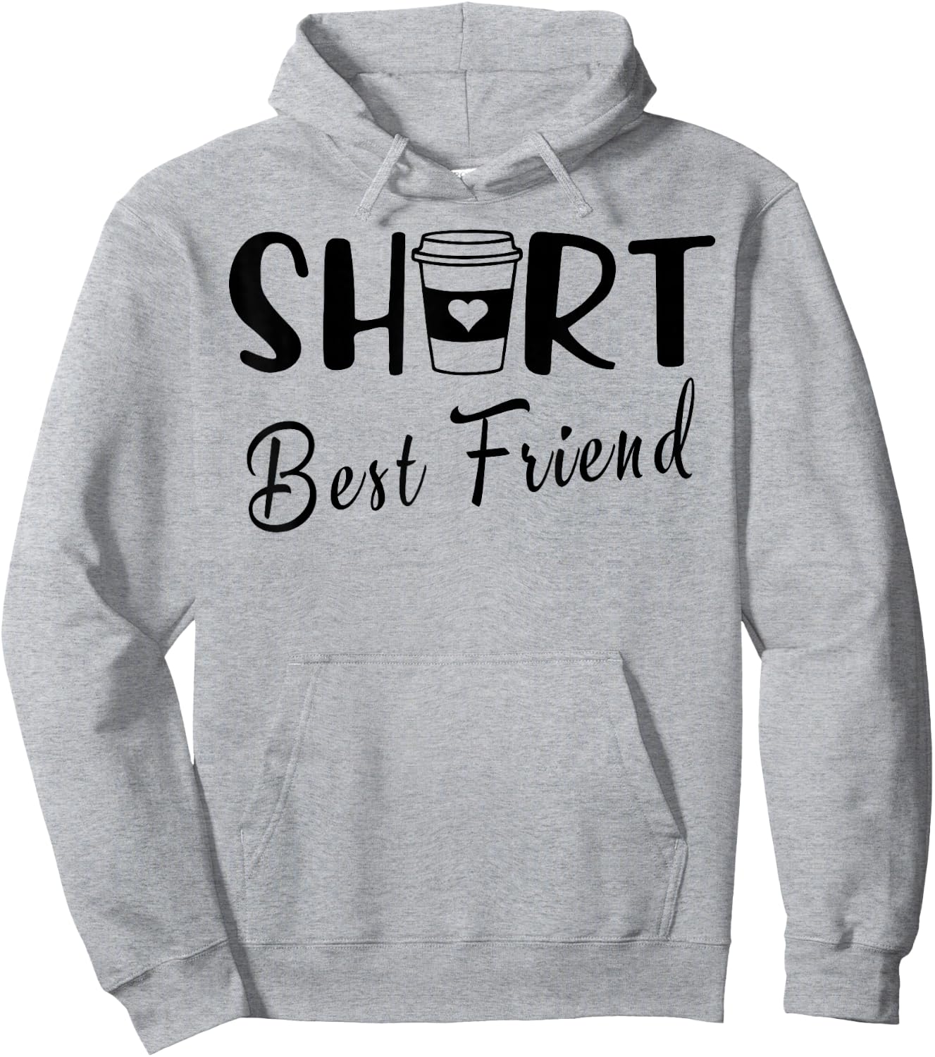 Short Best Friend Funny Coffee Matching BFF Besties Girls Hoodie - Hoodie | Ash
