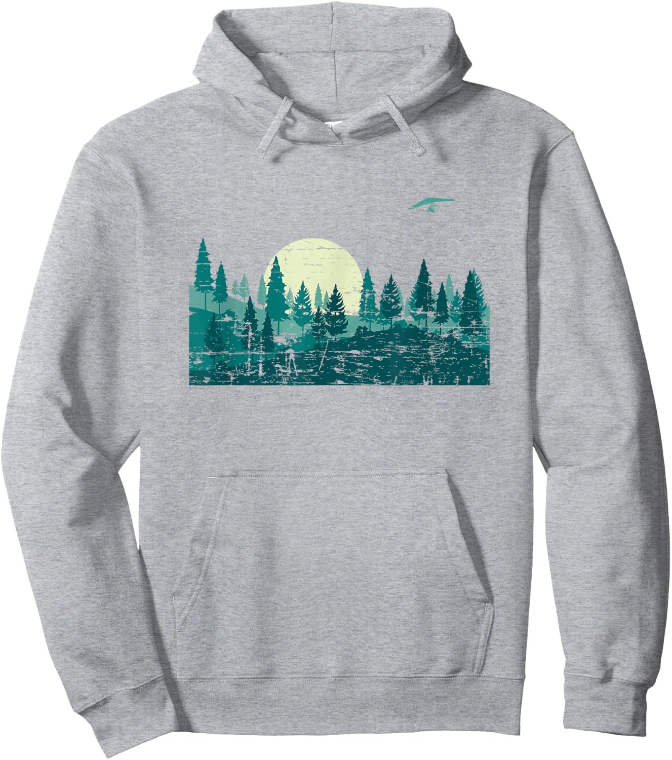 Full Moon Forest Trees Moonlight Outdoors Wildlife Nature Hoodie - Hoodie | Ash