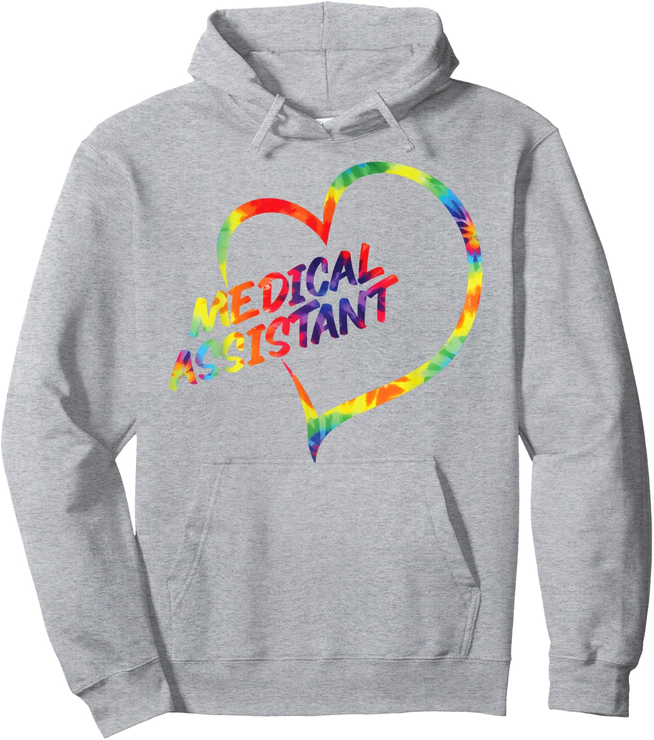 Certified Medical Assistant Tie Dye Heart CMA Hoodie - Hoodie | Ash