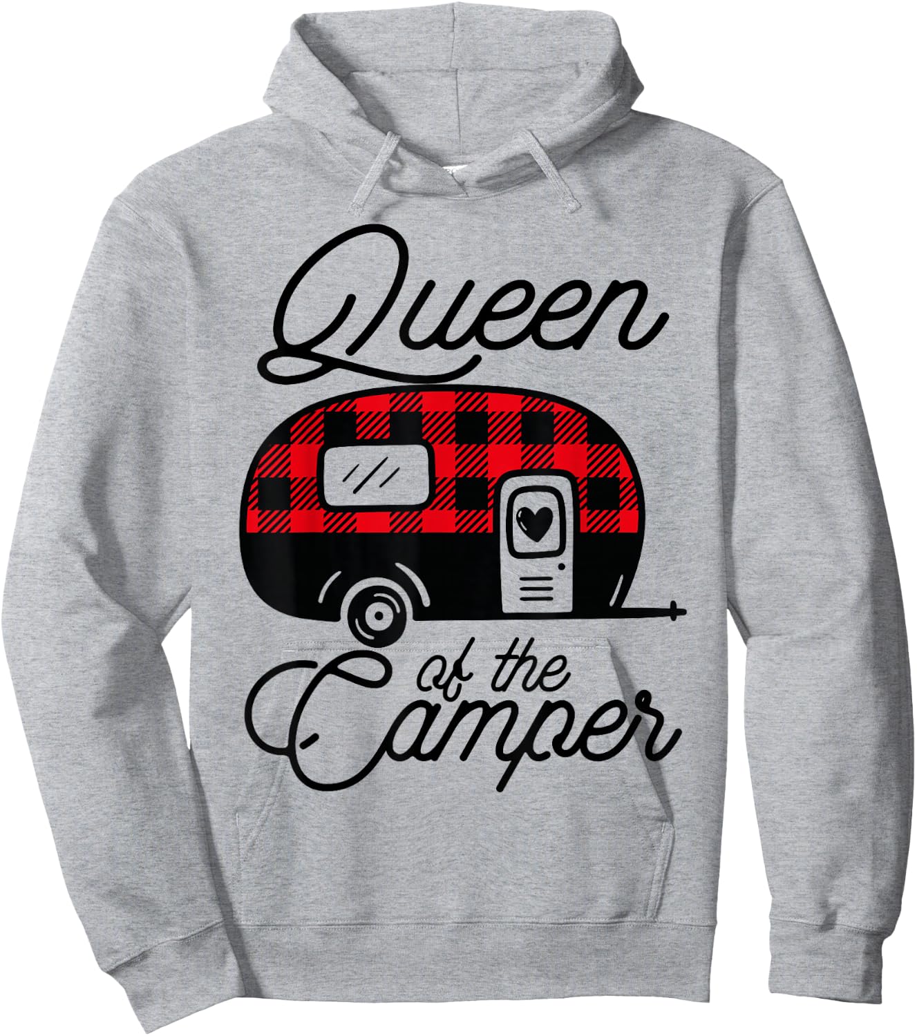 Queen of the Camper Buffalo Women Camper Camping Traveler Hoodie - Hoodie | Ash