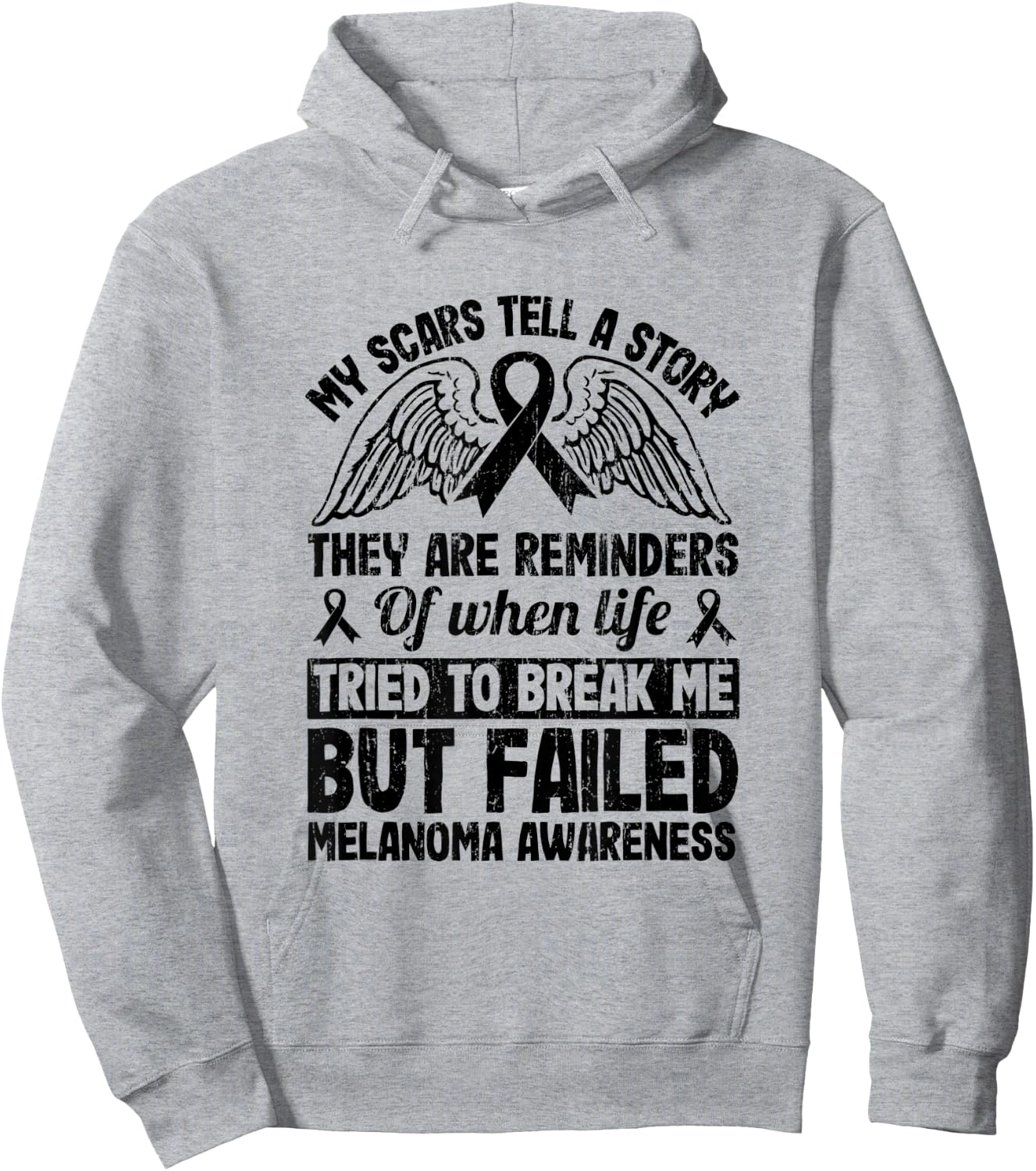 Ocular Melanoma Awareness Warrior My Scars Tell A Story Hoodie - Hoodie | Ash
