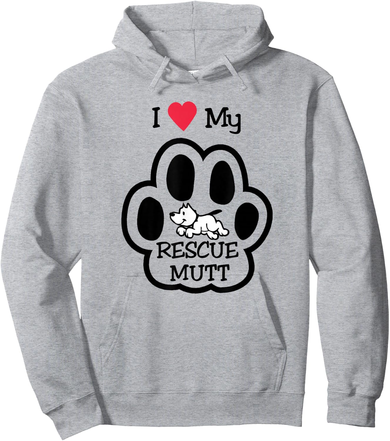 I Love My Rescue Mutt Dog Dog Lovers Men Women Kids Hoodie - Hoodie | Ash