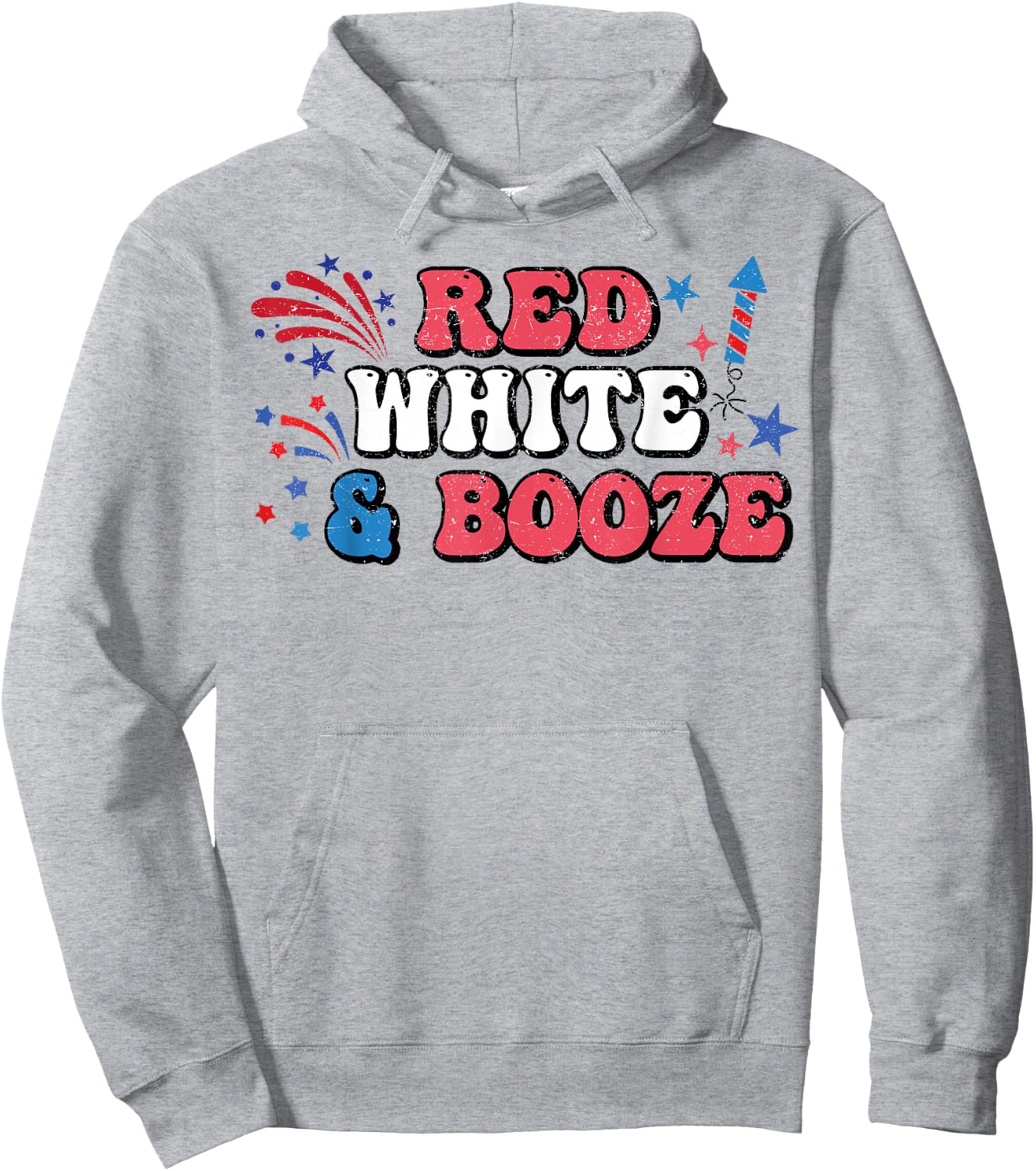 Red White And Booze July 4th Bachelorette Patriotic Bridal Hoodie - Hoodie | Ash