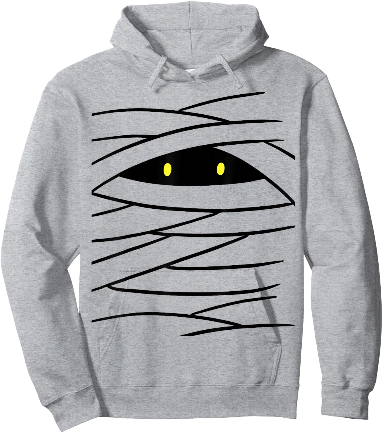 Mummy Costume Easy Haloween Funny Boy Wrap Face Monster Eyes Hoodie - Hoodie | Ash