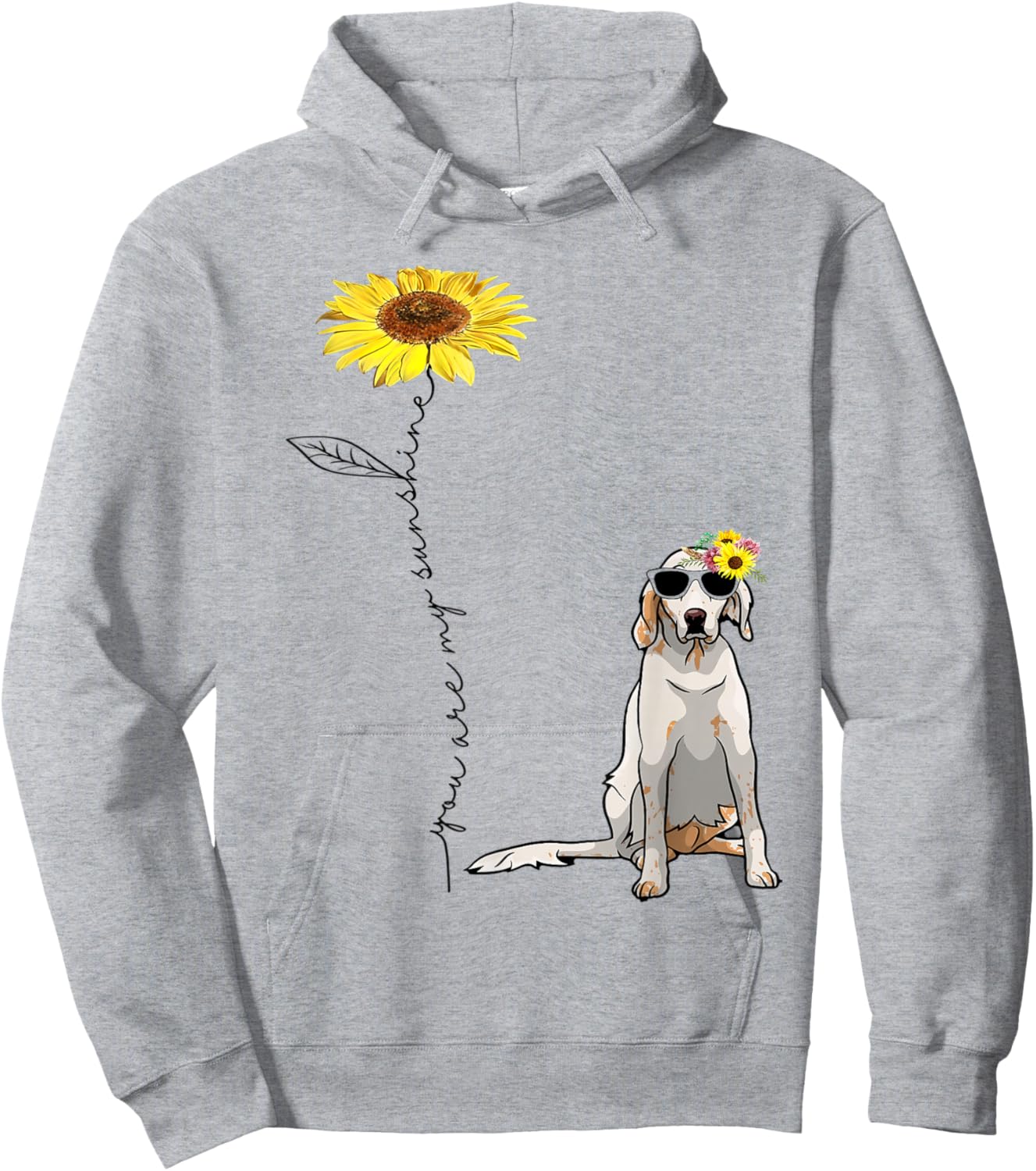Sunflower and English Setter Hoodie - Hoodie | Ash