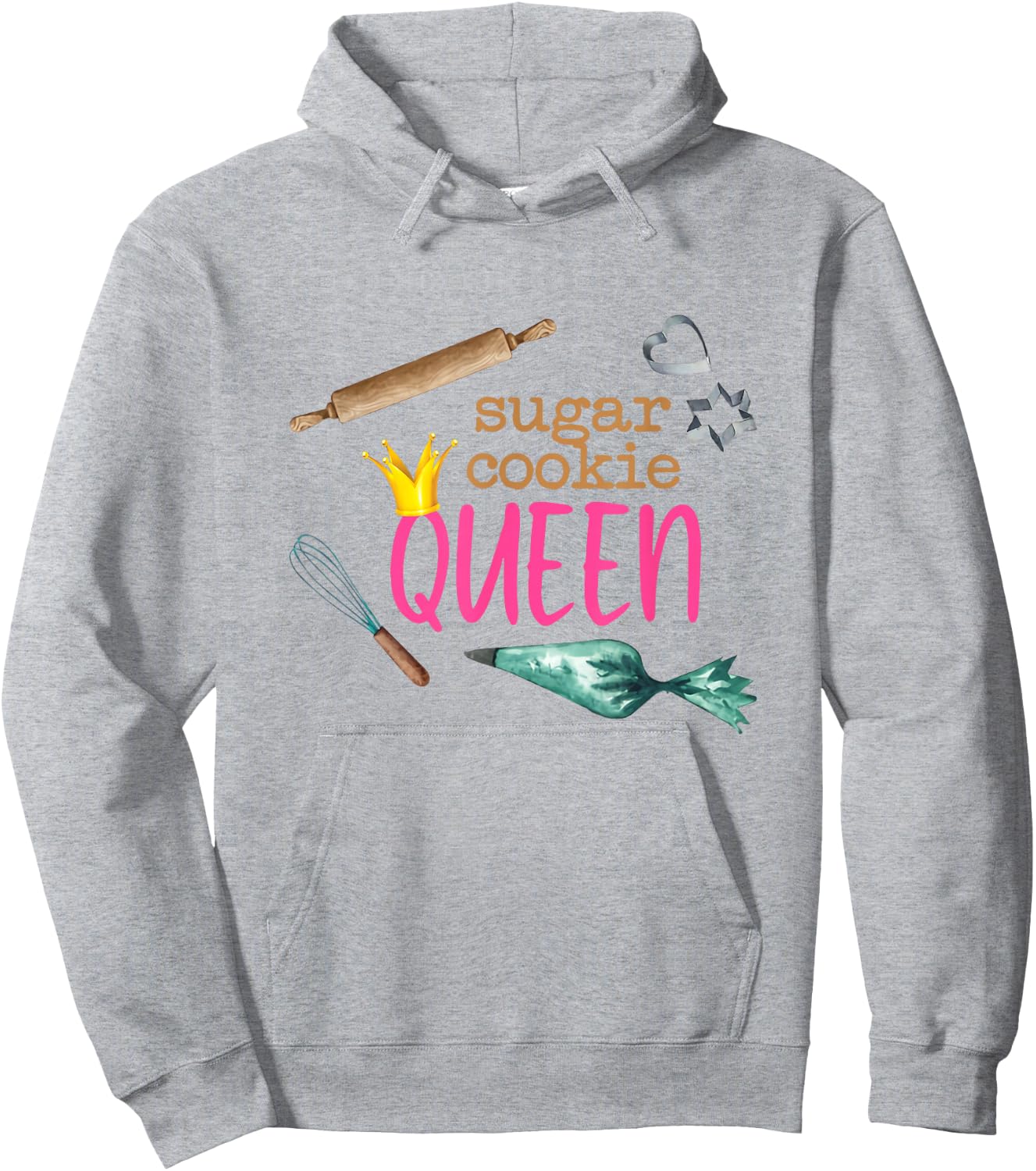 Sugar Cookie Queen Funny Baker Baking Lover Confectioner Hoodie - Hoodie | Ash