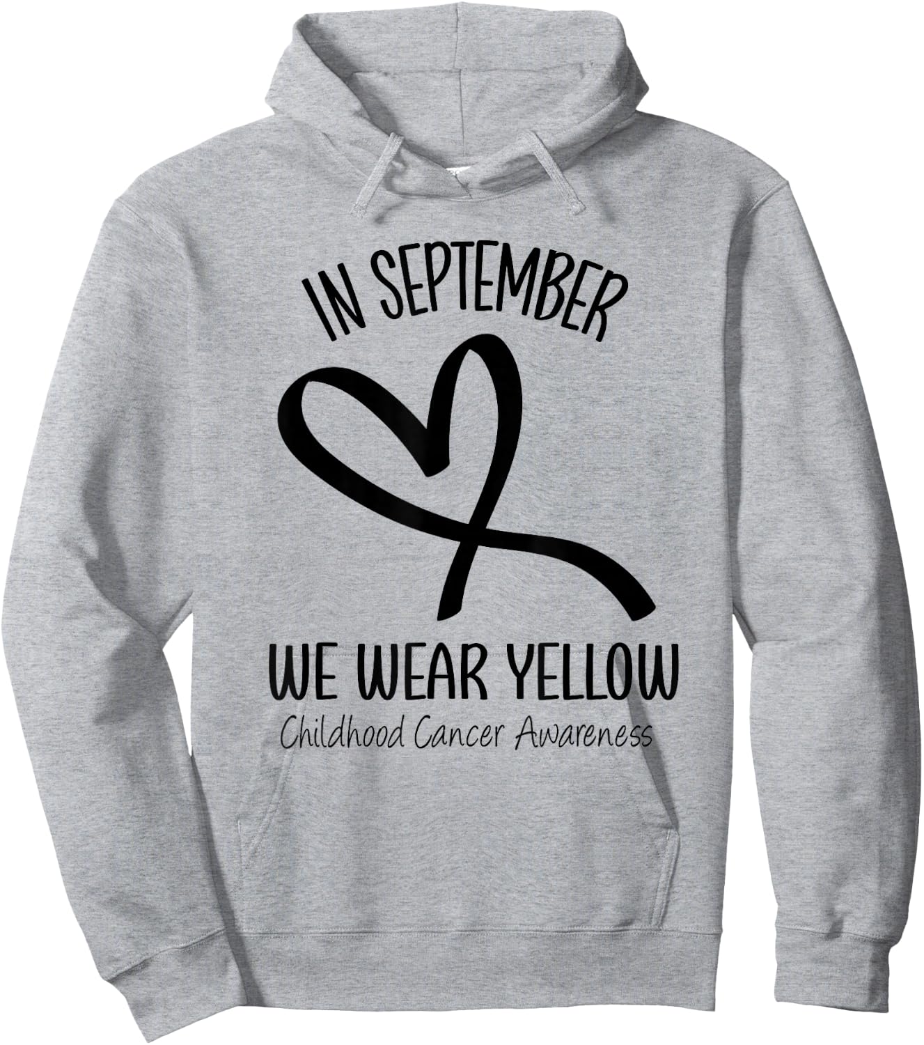 Heart September We Wear Yellow Childhood Cancer Awareness Hoodie - Hoodie | Ash