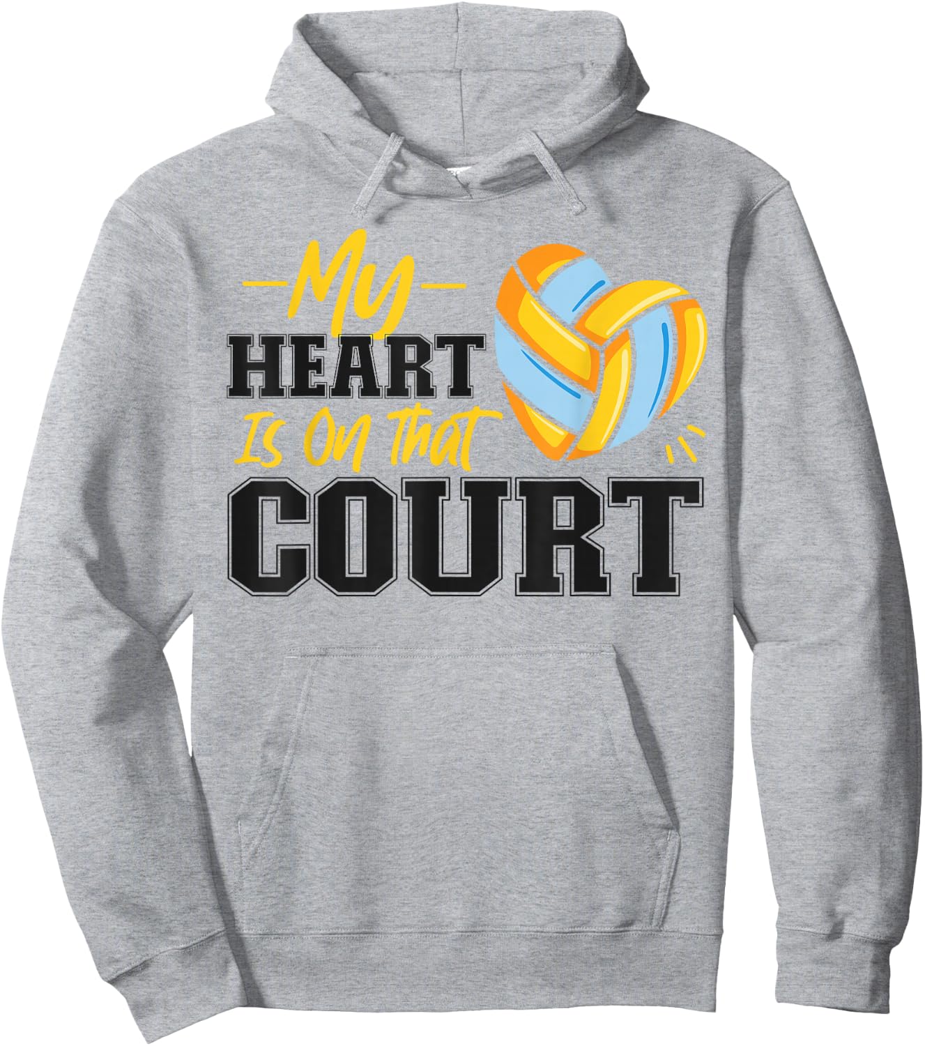 Volleyball Player Team My Heart Is On That Court Hoodie - Hoodie | Ash