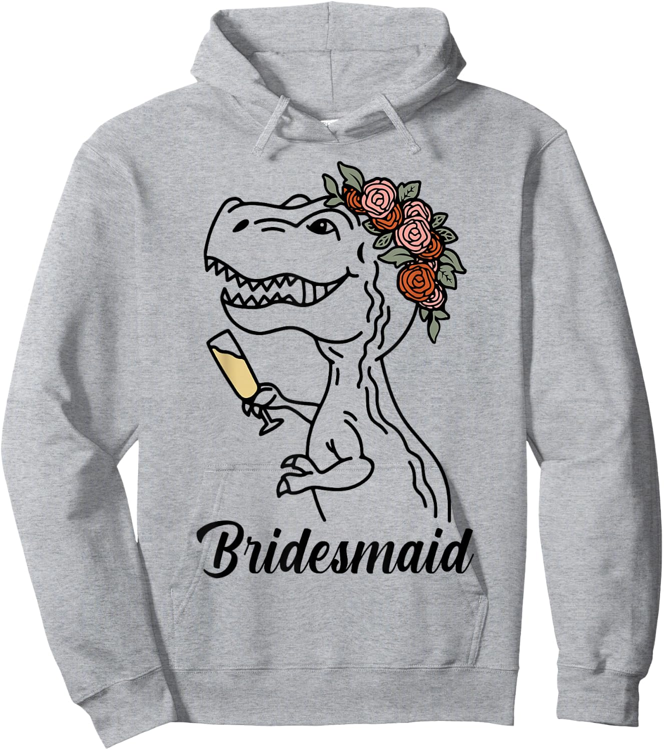 Dinosaur Bridesmaid Bride Squad Bachelorette Party Matching Hoodie - Hoodie | Ash