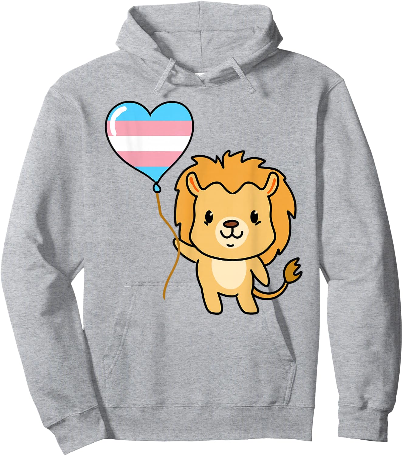 Lion Balloon Trans Pride Hoodie - Hoodie | Ash