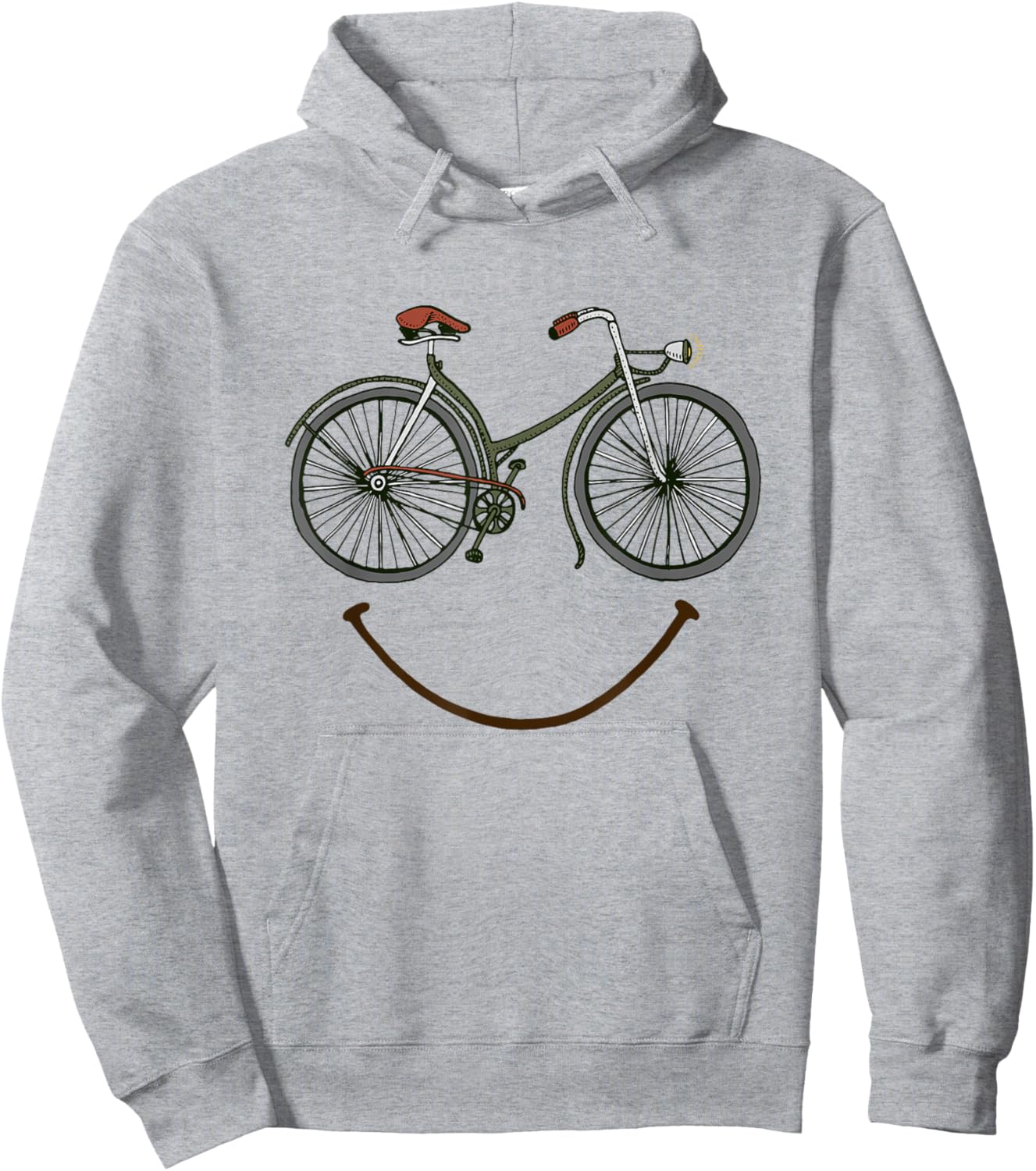 Funny Bicycle Smile Bike Smiling Face Cycling Hoodie - Hoodie | Ash