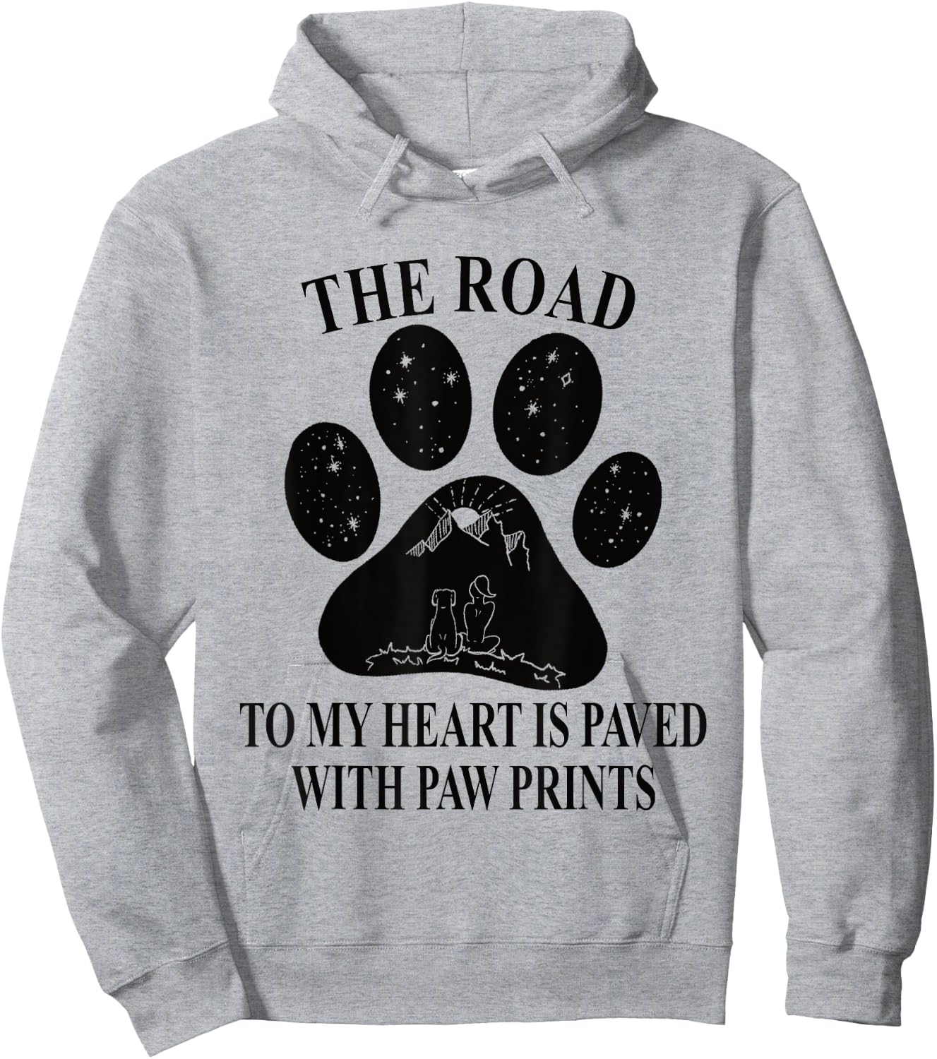 The road to my heart is paved with paw prints - Dog Paw Mom Men Women Girls Kids Hoodie - Hoodie | Ash