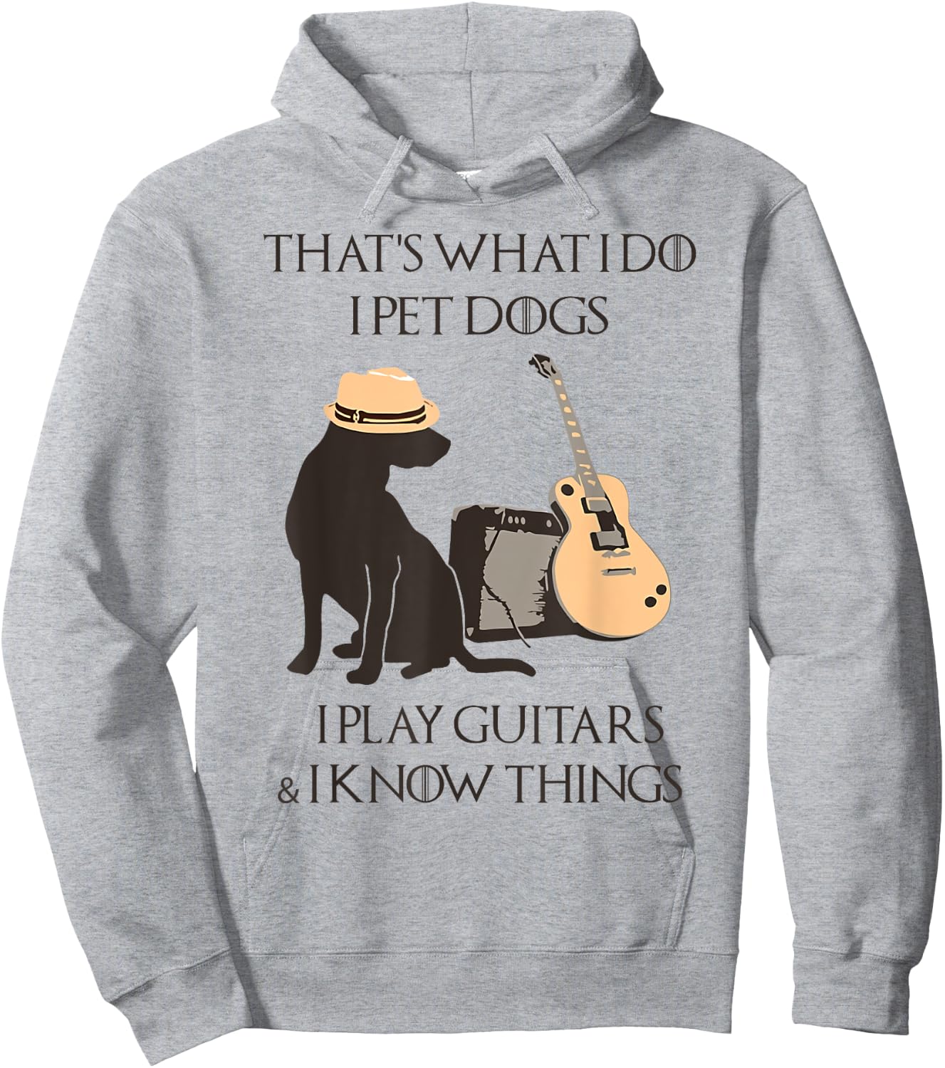 That's what I do I pet dogs I play guitars and I know things Hoodie - Hoodie | Ash