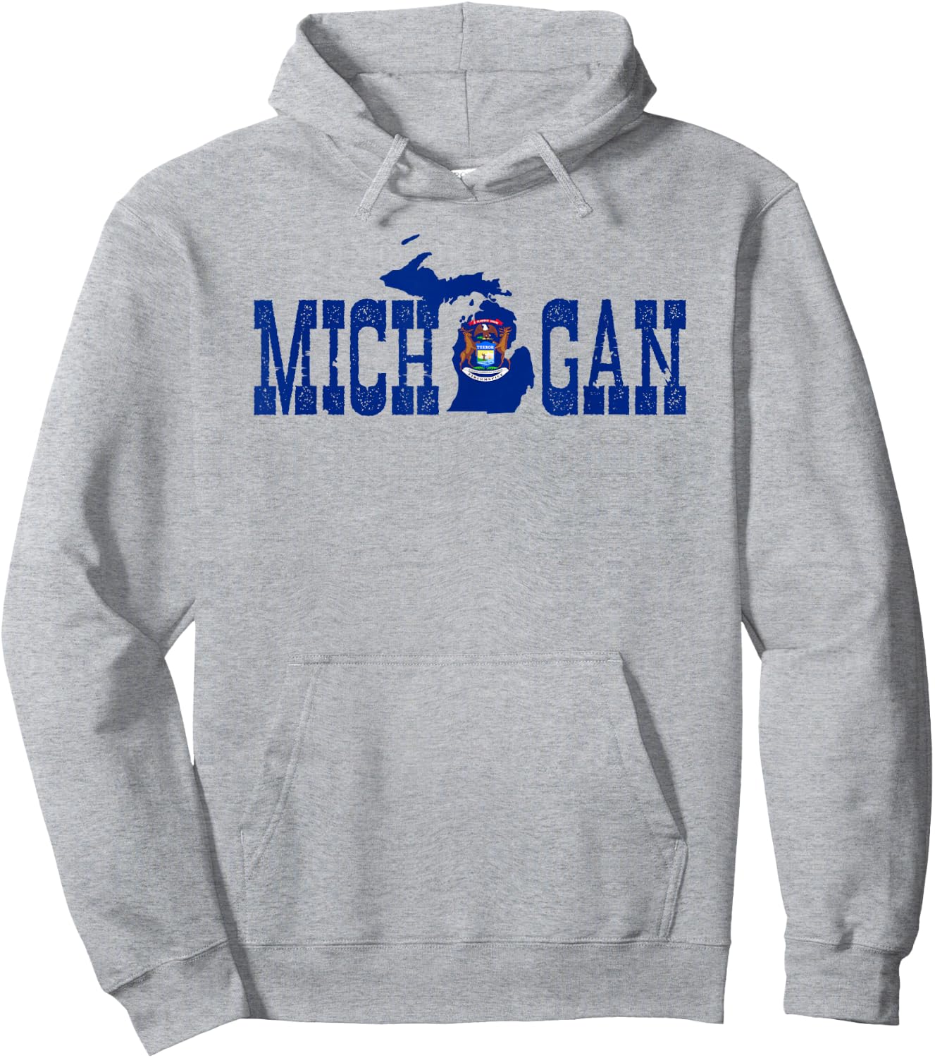 Michigan State and Michigan Flag with Pride for Michigan Hoodie - Hoodie | Ash