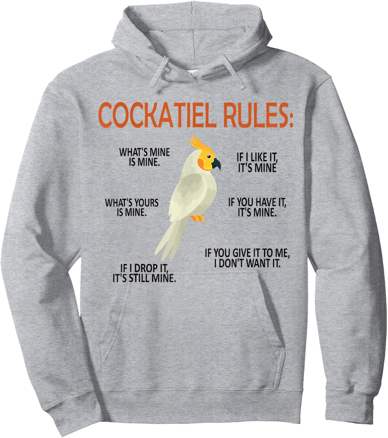 Funny Cockatiel Rules Cockatiel Owner Cockatiel Lover Hoodie - Hoodie | Ash